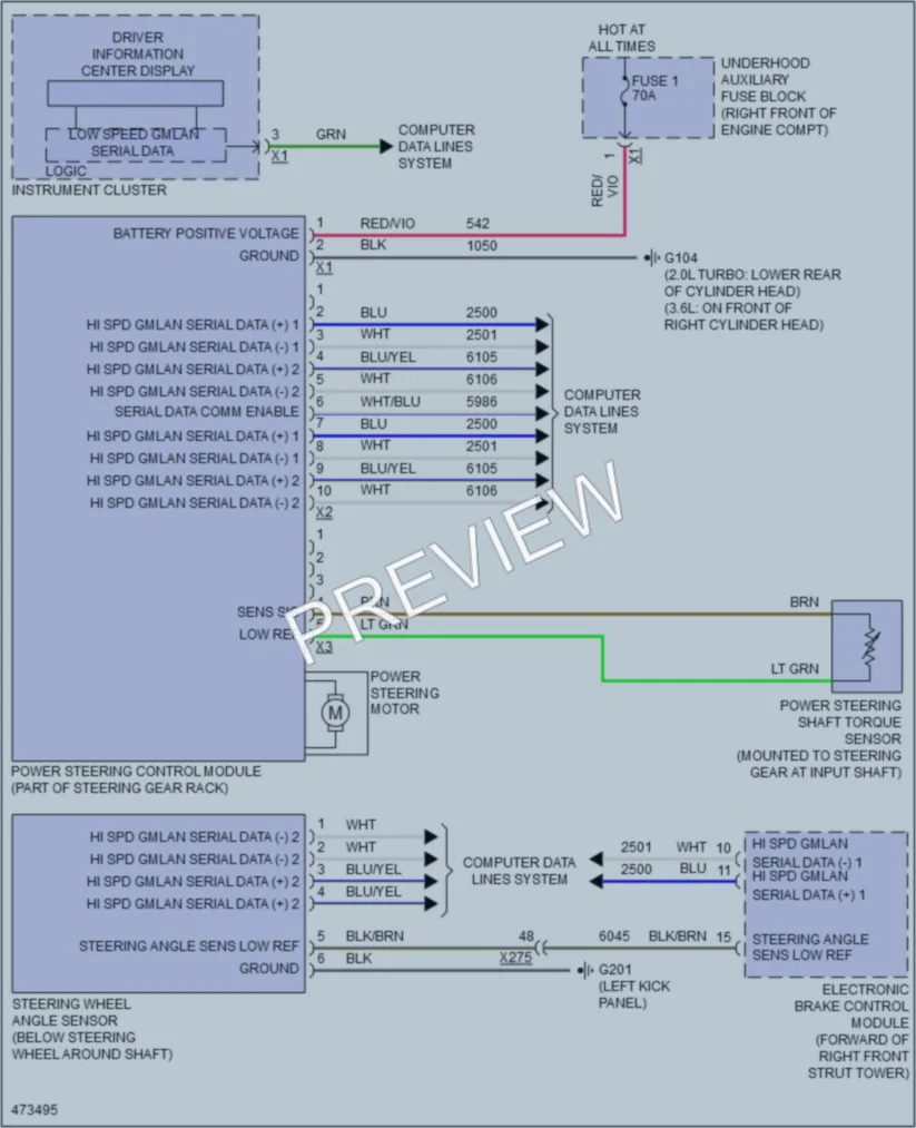 2015 Cadillac ATS Electronic Power Steering wiring diagram preview