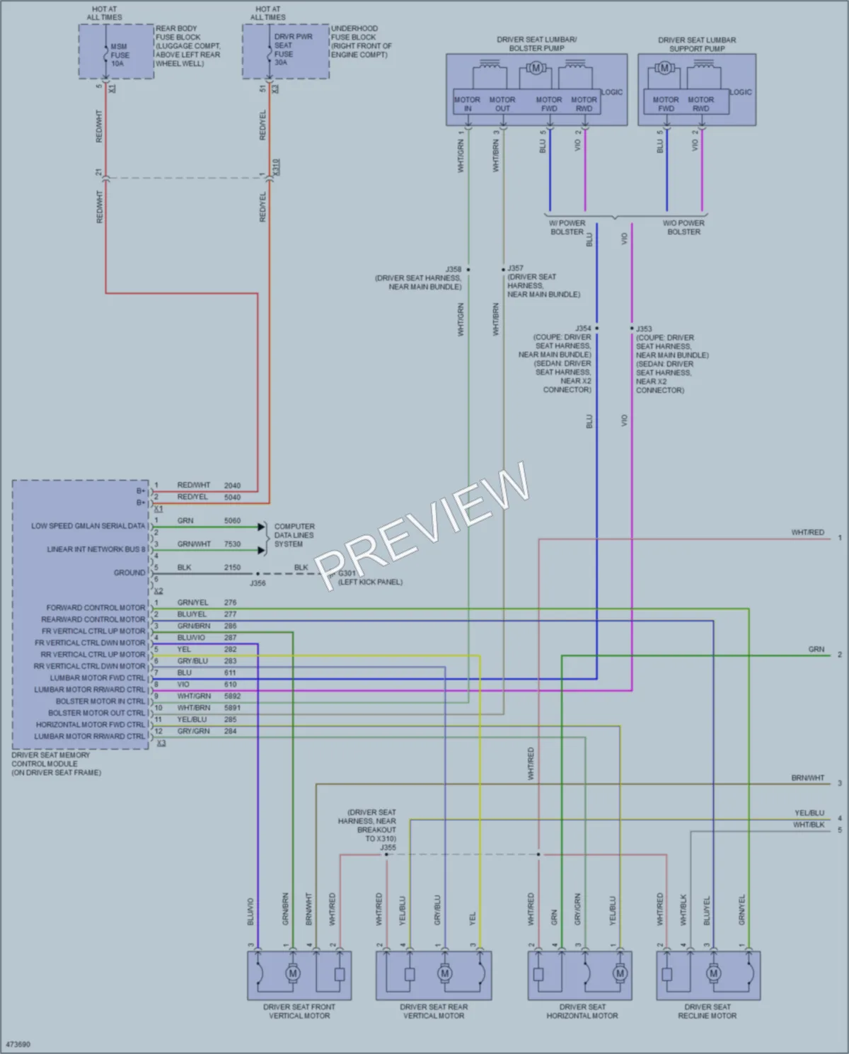 2015 Cadillac ATS Memory Systems wiring diagram preview