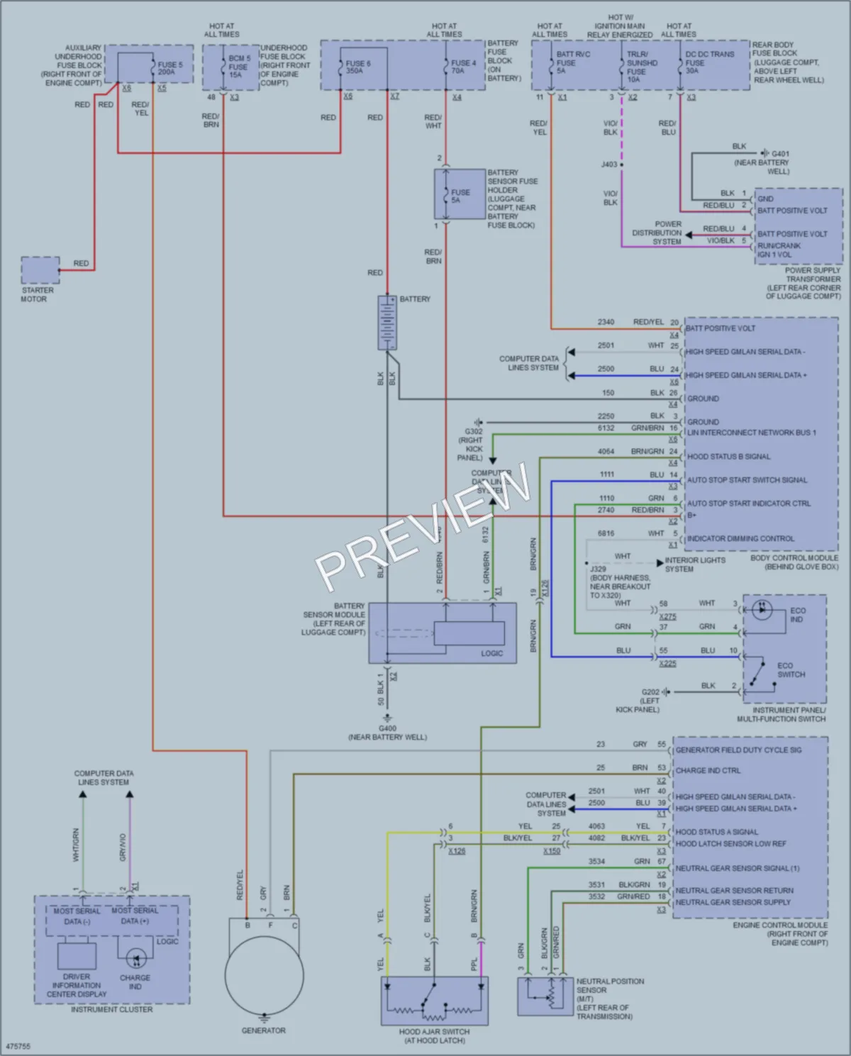2015 Cadillac ATS Starting Charging wiring diagram preview
