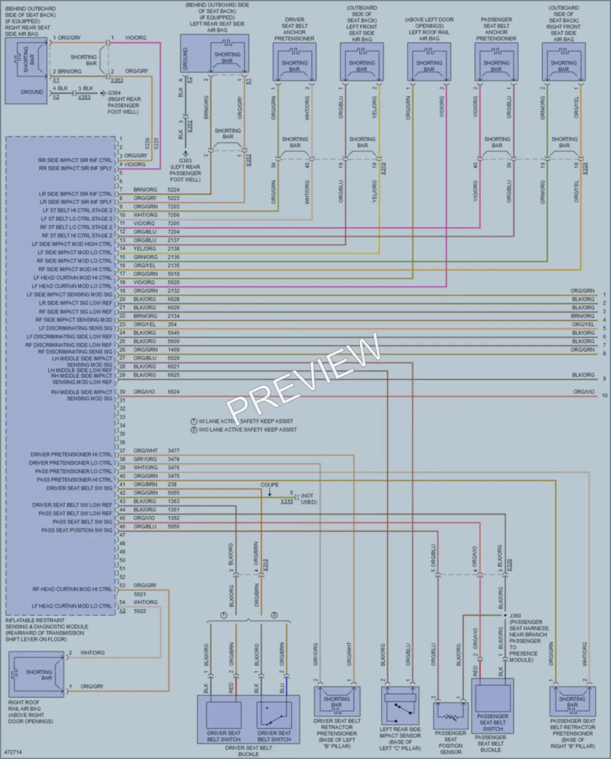 2015 Cadillac ATS Supplemental Restraints wiring diagram preview