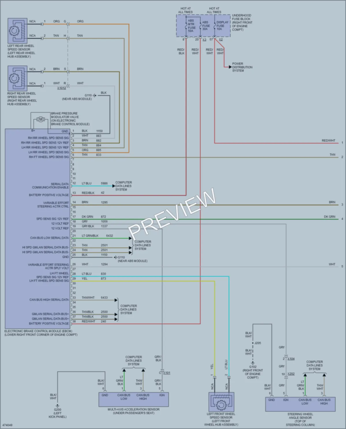 2015 Cadillac CTS Anti Lock Brakes wiring diagram preview