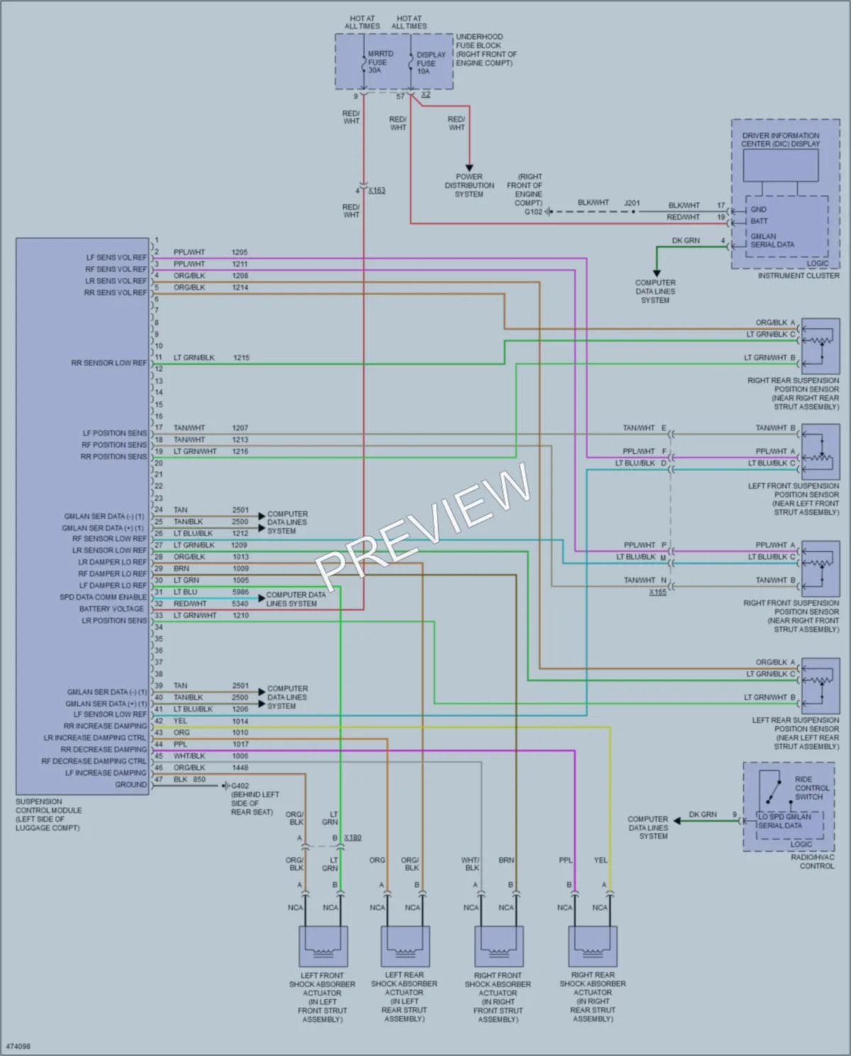 2015 Cadillac CTS Electronic Suspension wiring diagram preview