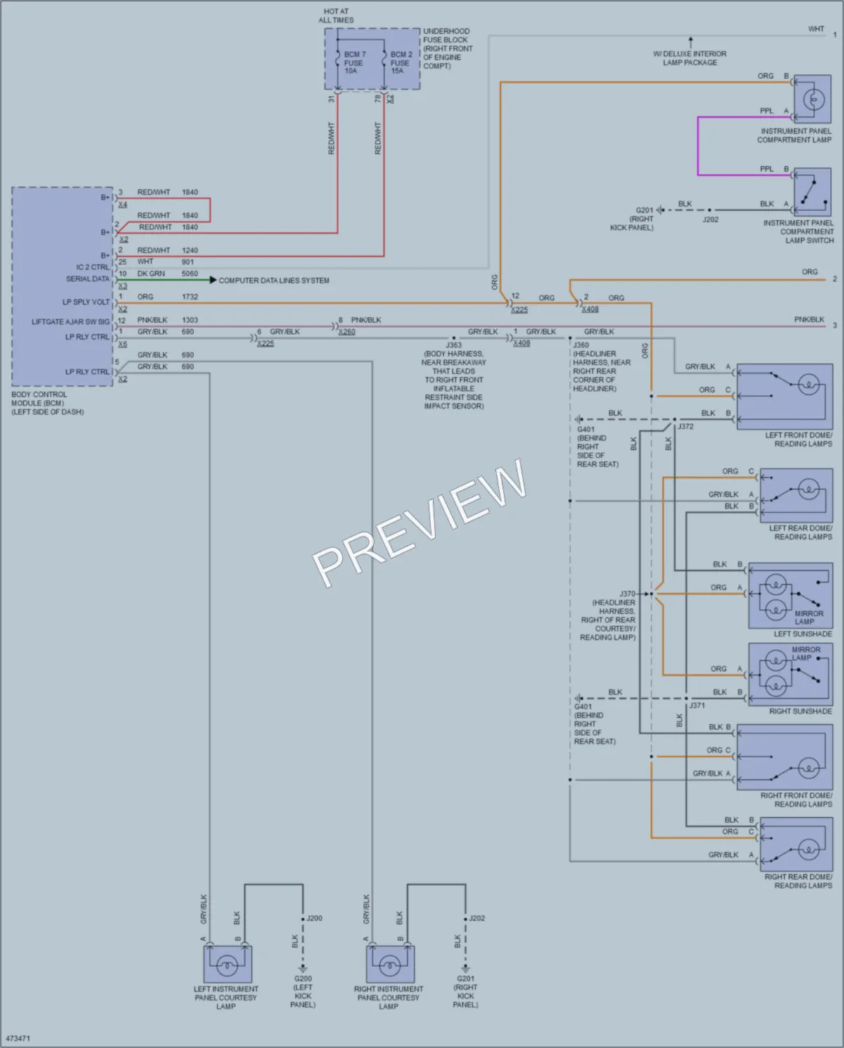 2015 Cadillac CTS Interior Lights wiring diagram preview