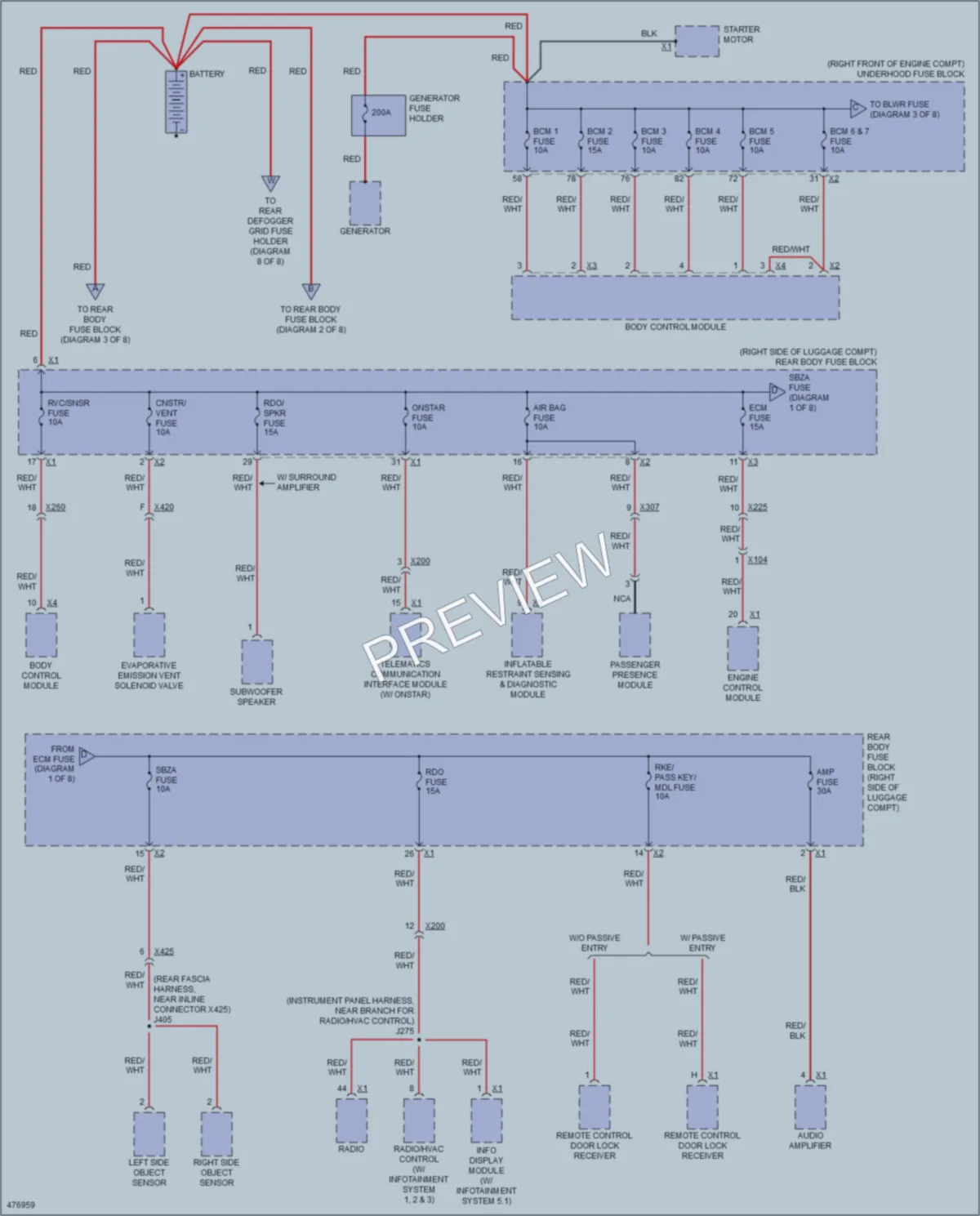 2015 Cadillac CTS Power Distribution wiring diagram preview
