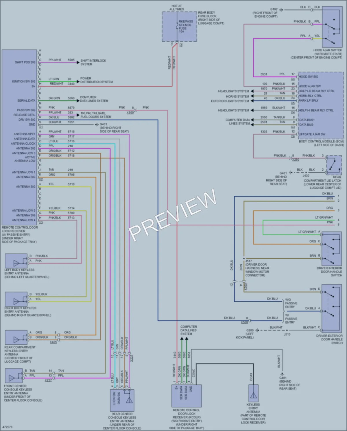 2015 Cadillac CTS Power Door Locks wiring diagram preview