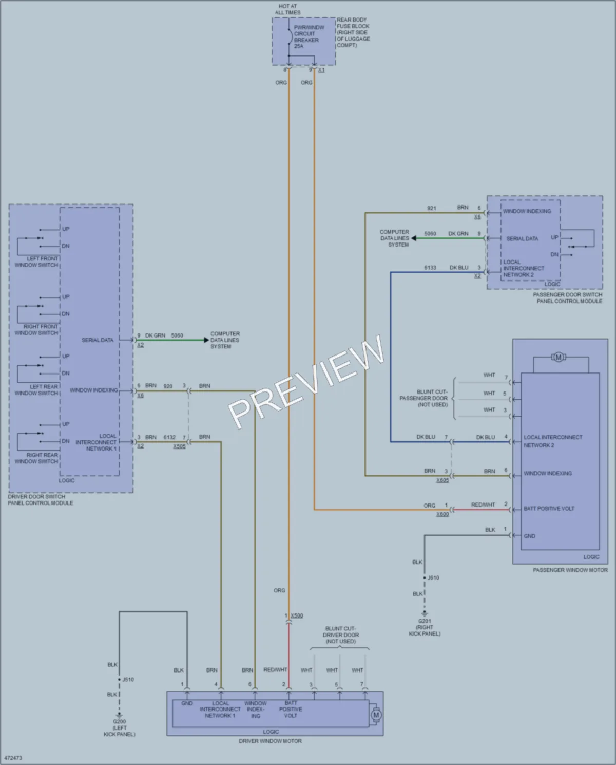 2015 Cadillac CTS Power Windows wiring diagram preview