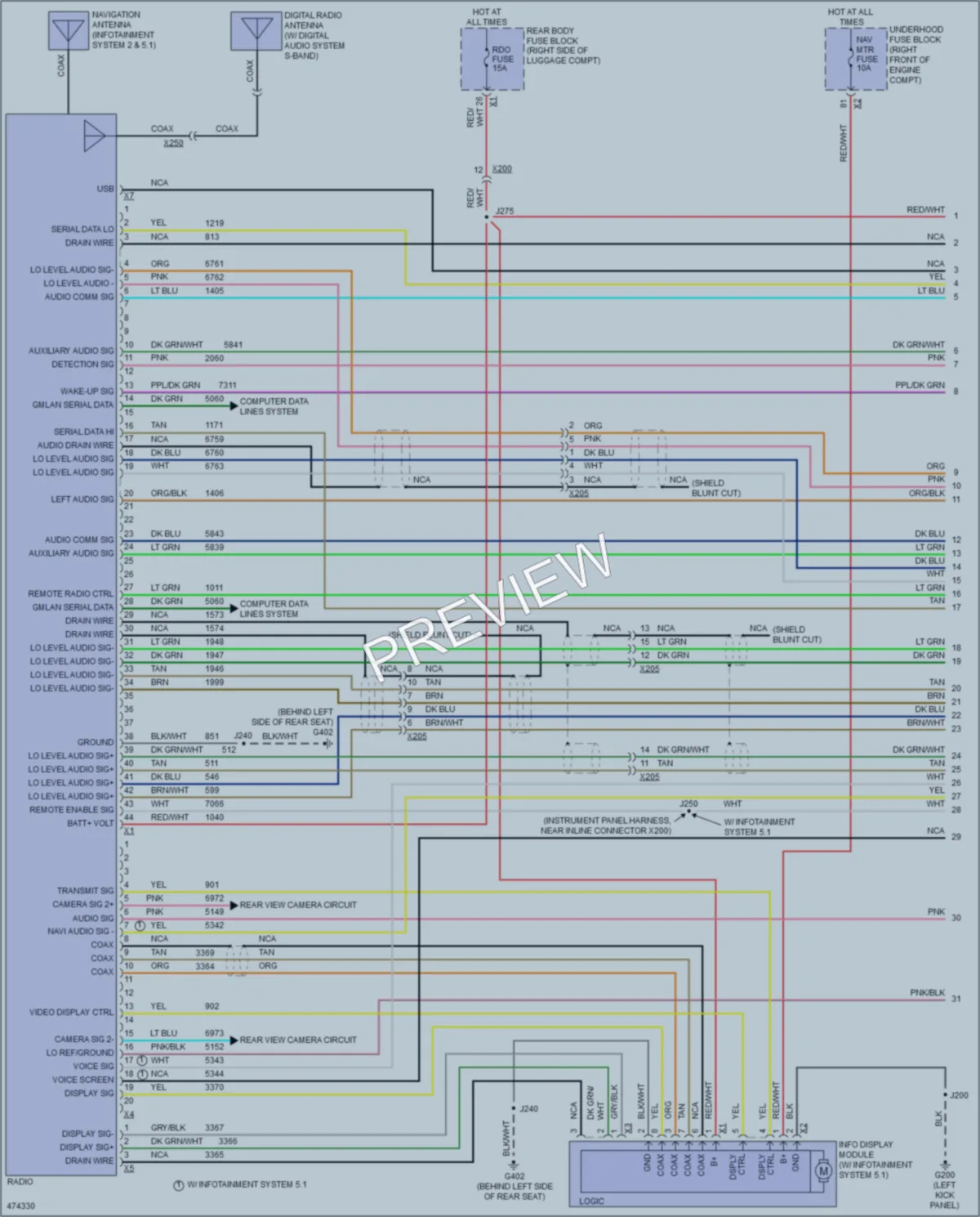 2015 Cadillac CTS Radio wiring diagram preview