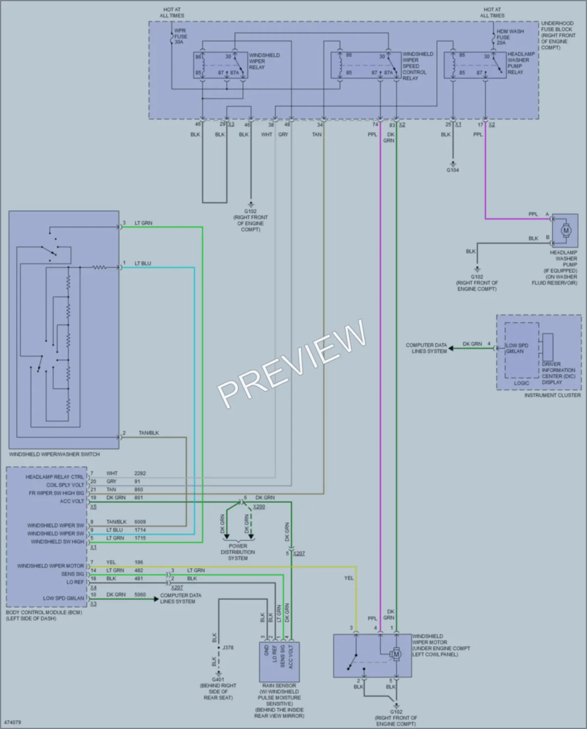 2015 Cadillac CTS Wiper Washer wiring diagram preview