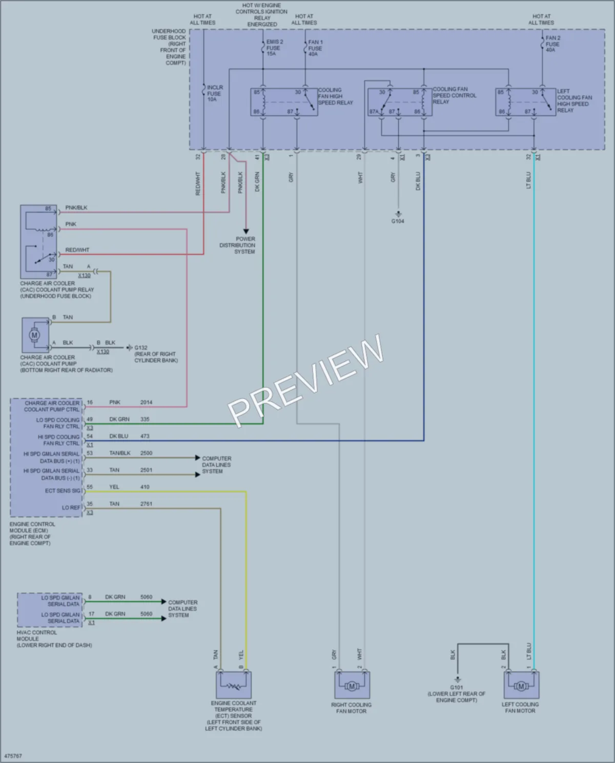 2015 Cadillac CTSV Cooling Fan wiring diagram preview