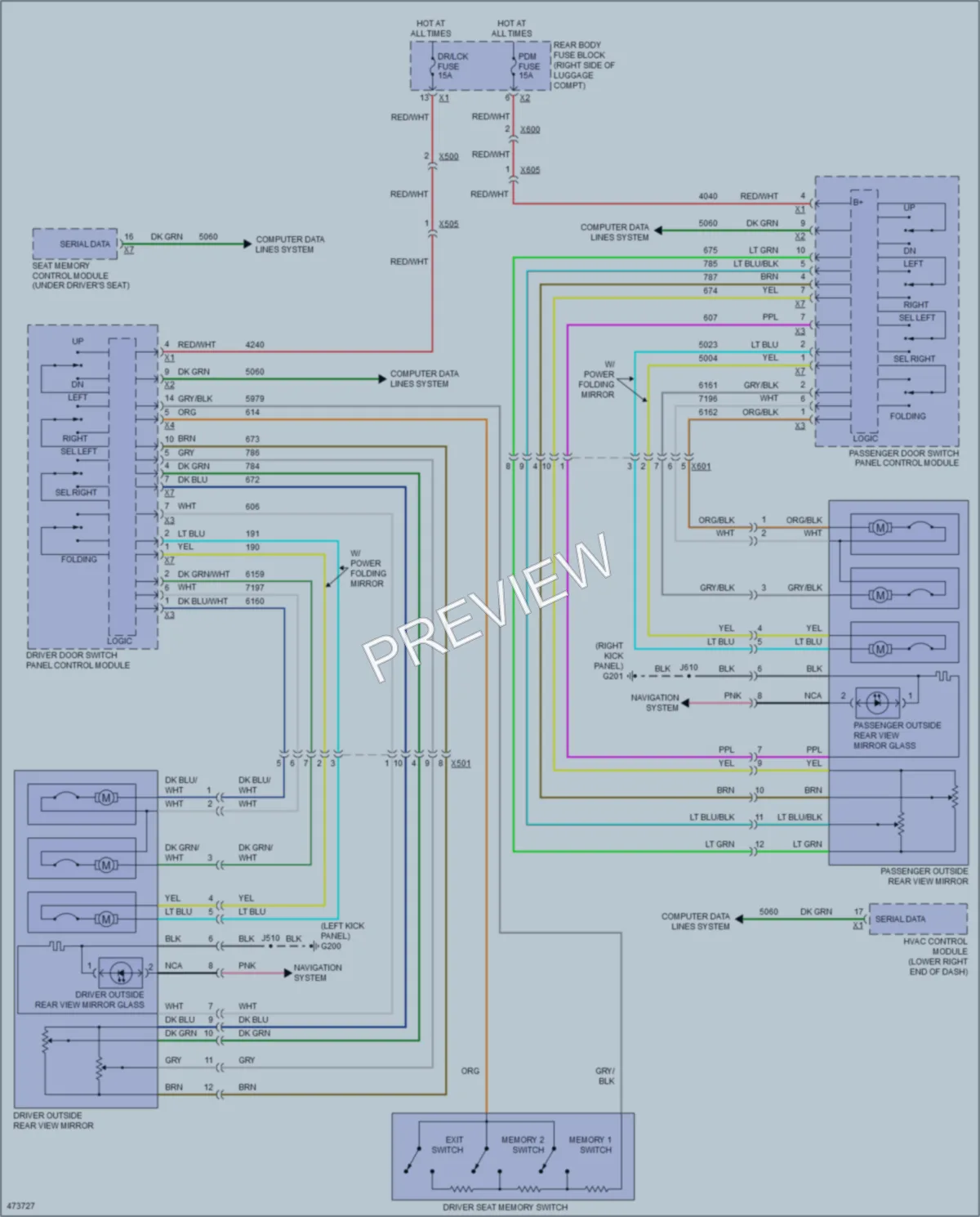 2015 Cadillac CTSV Memory Systems wiring diagram preview