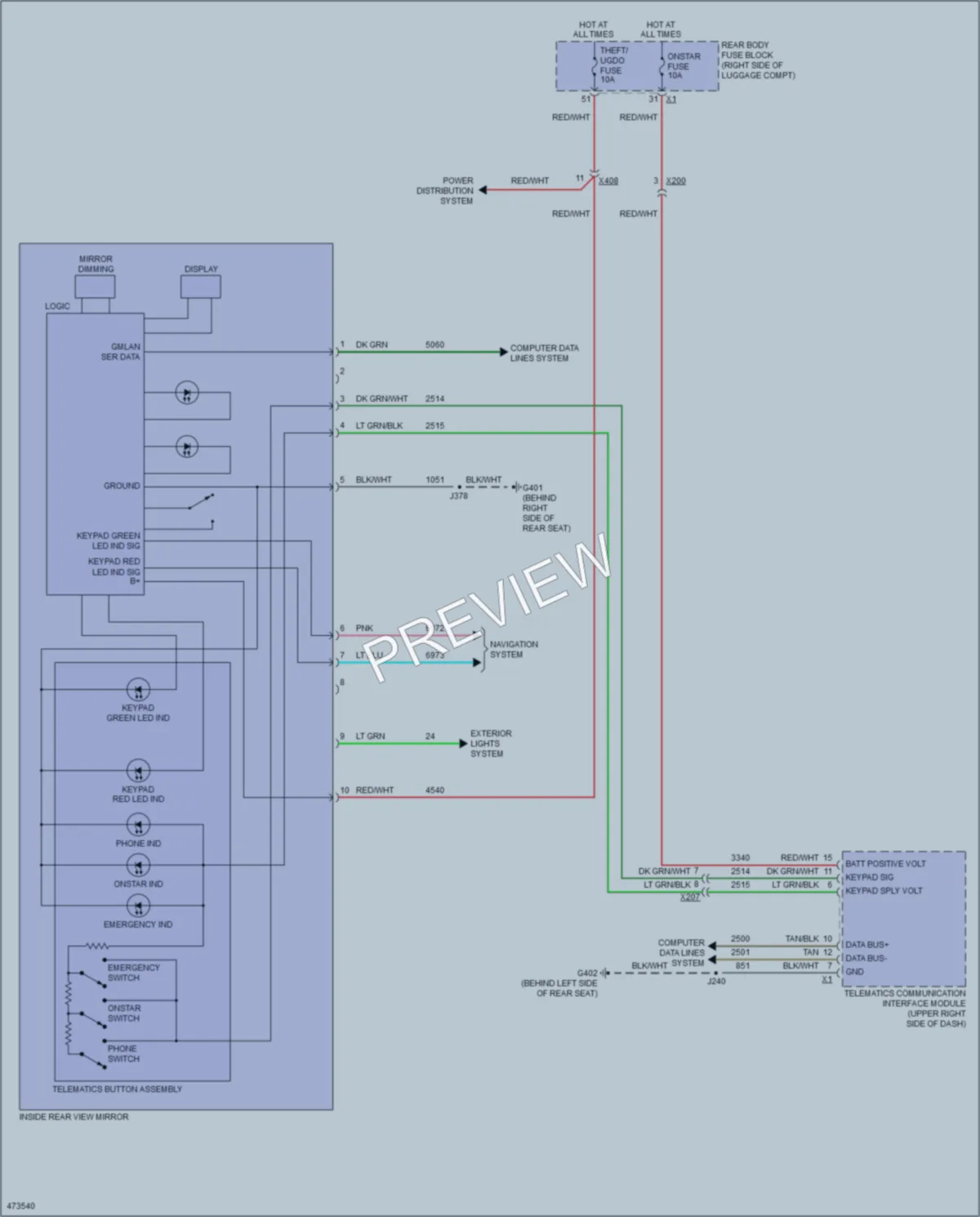 2015 Cadillac CTSV Power Mirrors wiring diagram preview