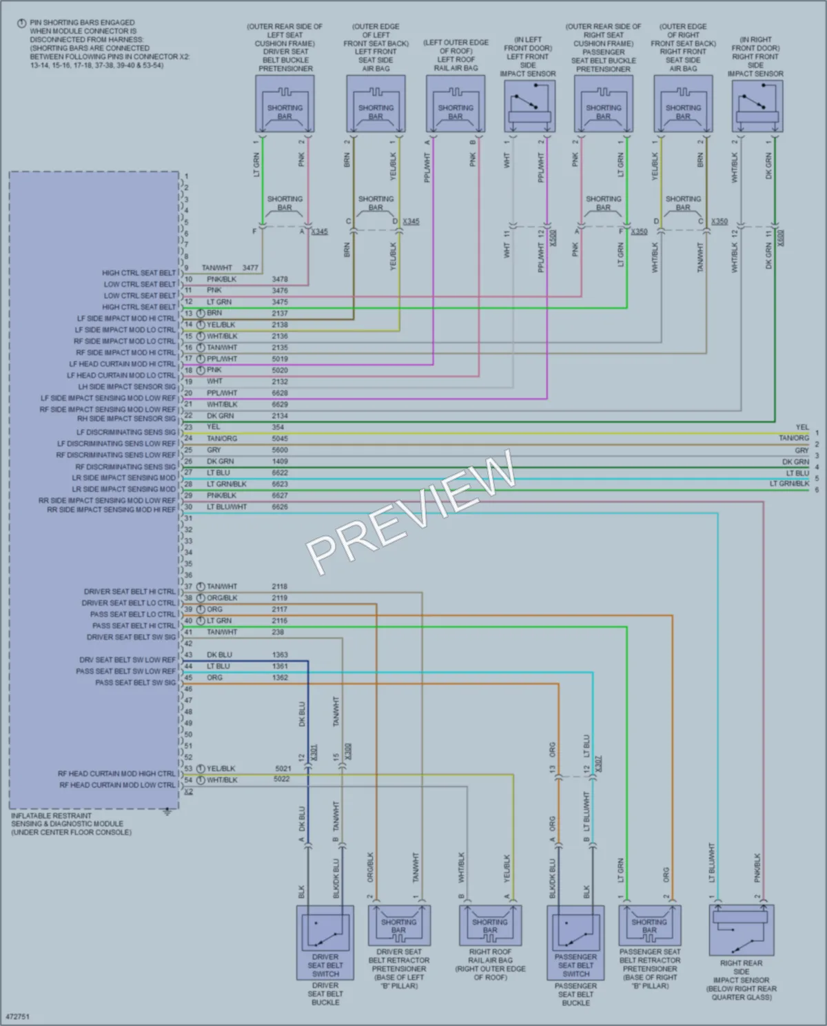 2015 Cadillac CTSV Supplemental Restraints wiring diagram preview