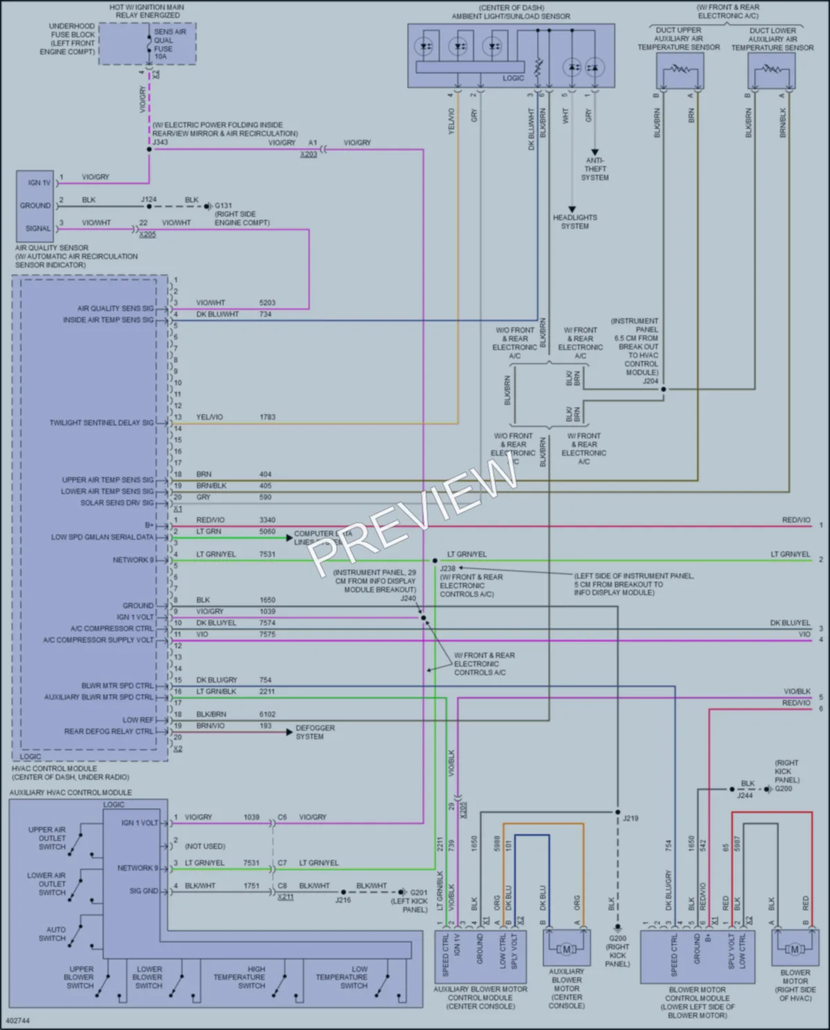 2015 Cadillac SRX Air Conditioning wiring diagram preview