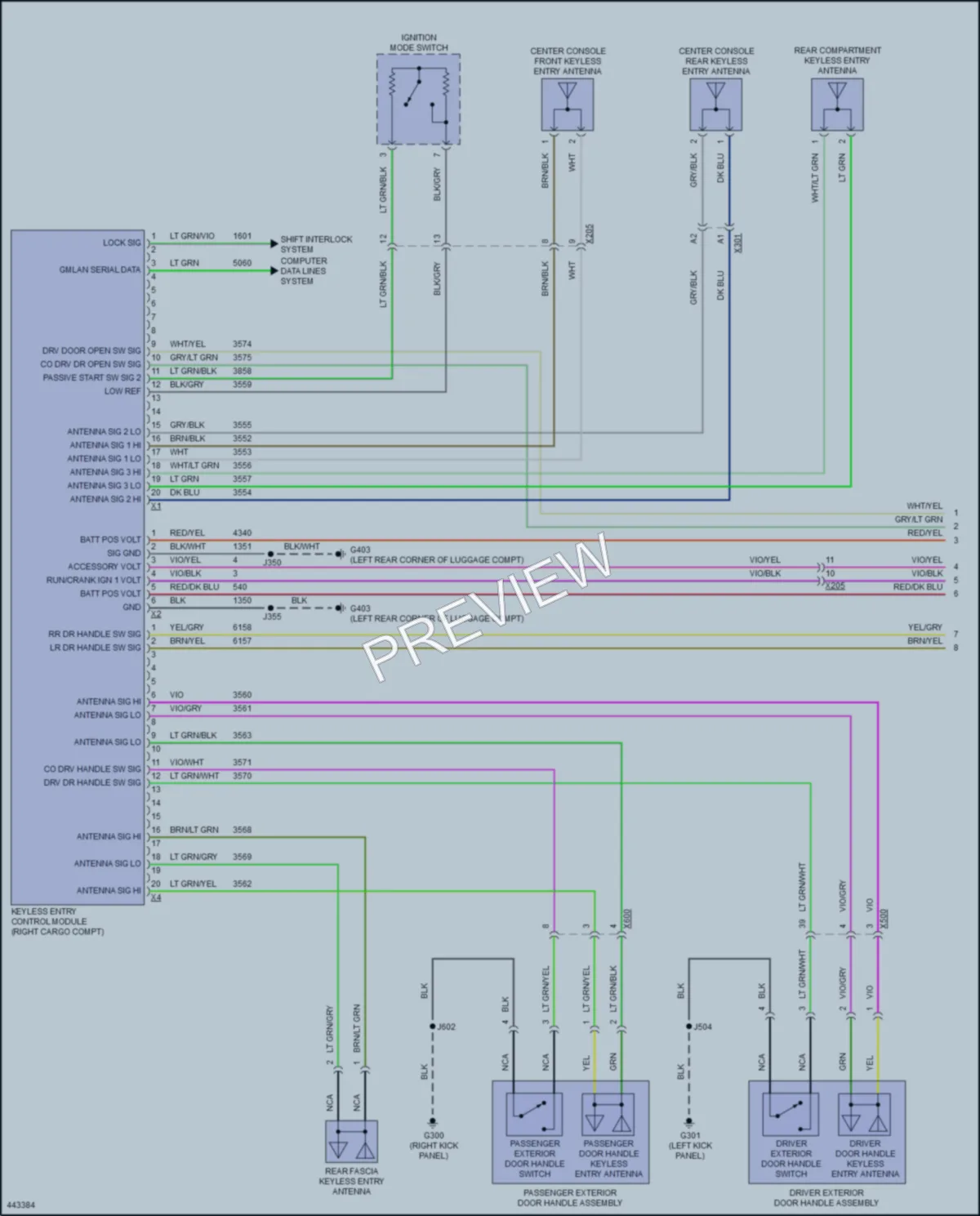 2015 Cadillac SRX Power Door Locks wiring diagram preview