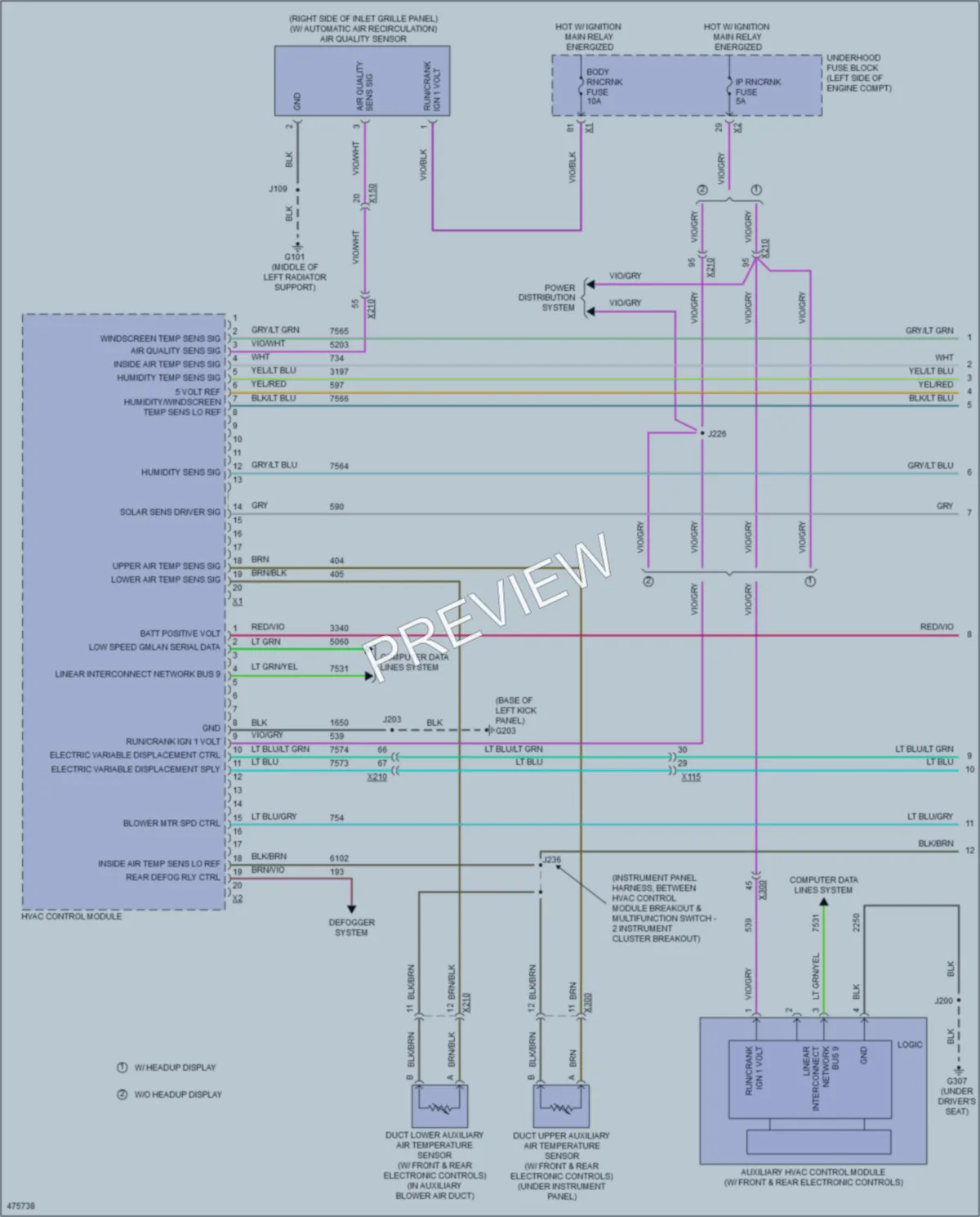 2015 Cadillac XTS Air Conditioning wiring diagram preview