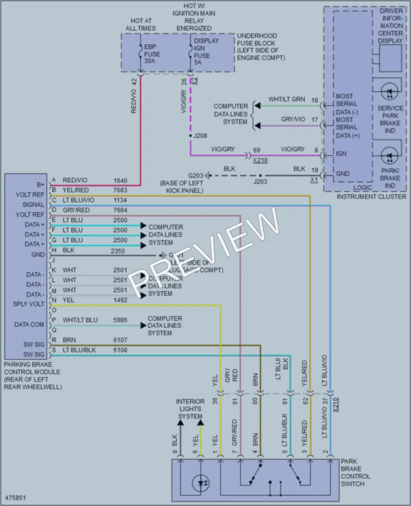 2015 Cadillac XTS Shift Interlock wiring diagram preview