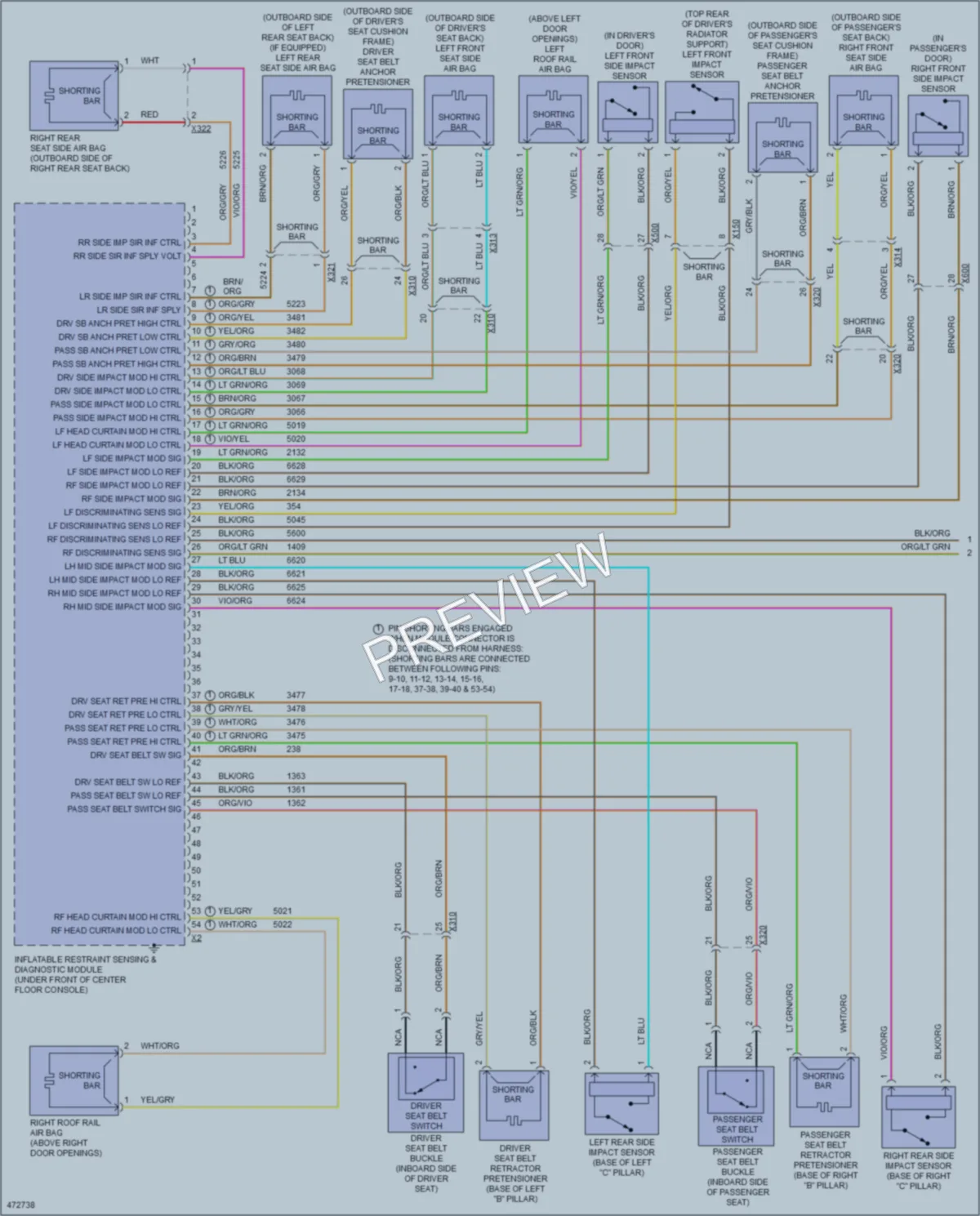 2015 Cadillac XTS Supplemental Restraints wiring diagram preview
