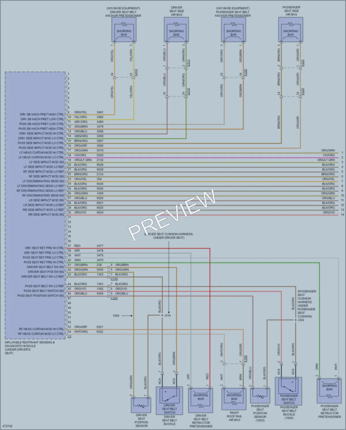 2015 Chevrolet 1500Silverado Supplemental Restraints wiring diagram preview