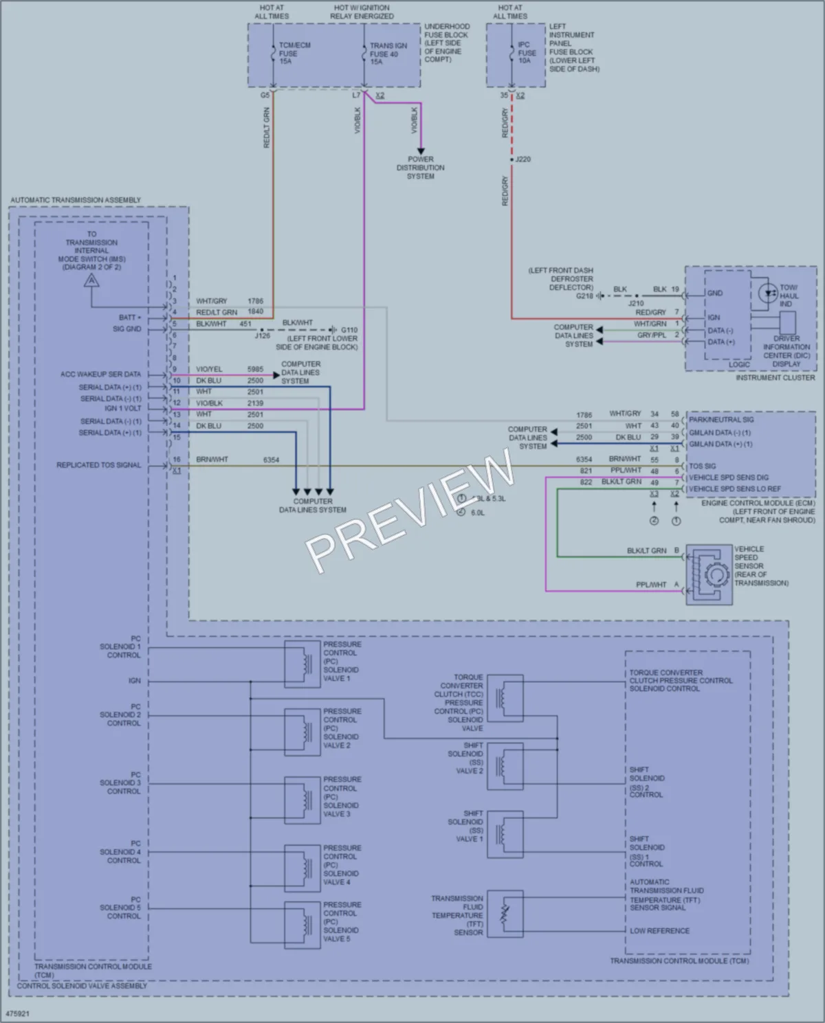 2015 Chevrolet 1500Silverado Transmission wiring diagram preview