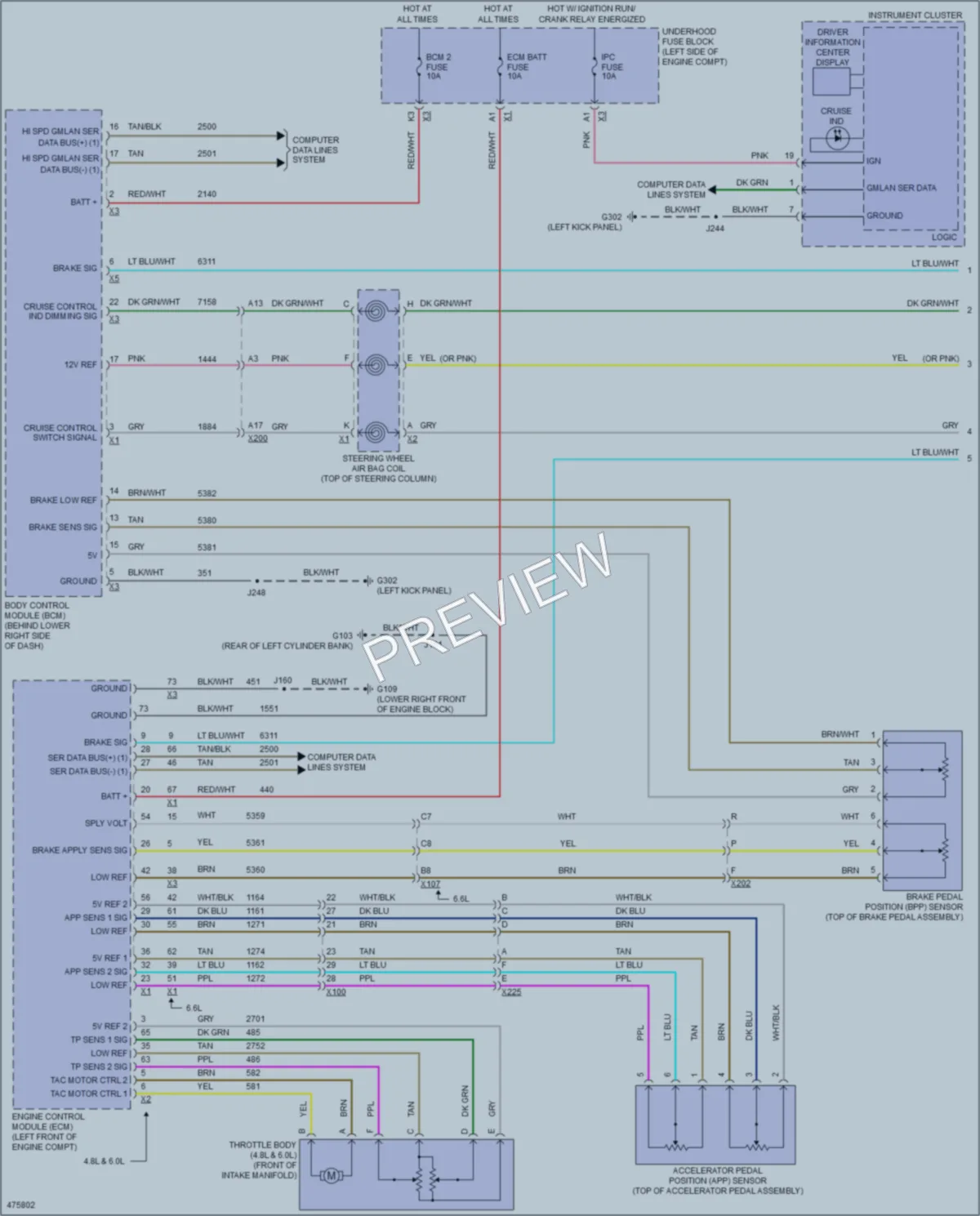 2015 Chevrolet 2500Express Cruise Control wiring diagram preview