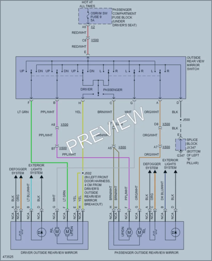 2015 Chevrolet 2500Express Power Mirrors wiring diagram preview