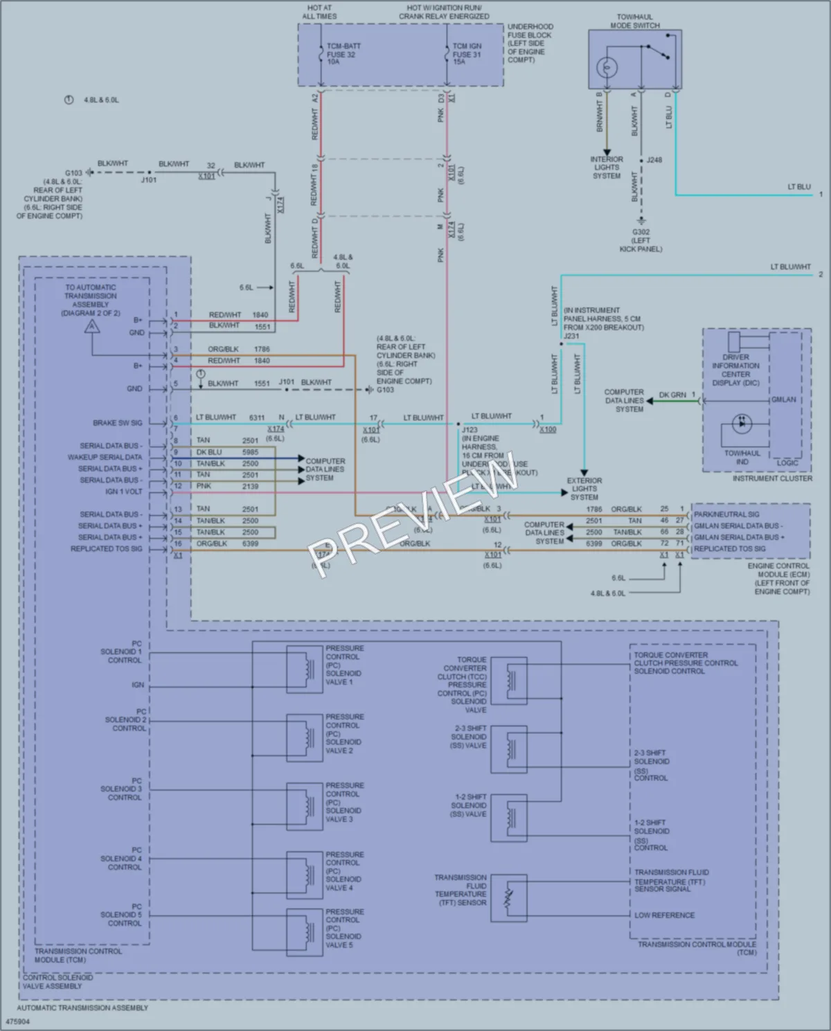 2015 Chevrolet 2500Express Transmission wiring diagram preview