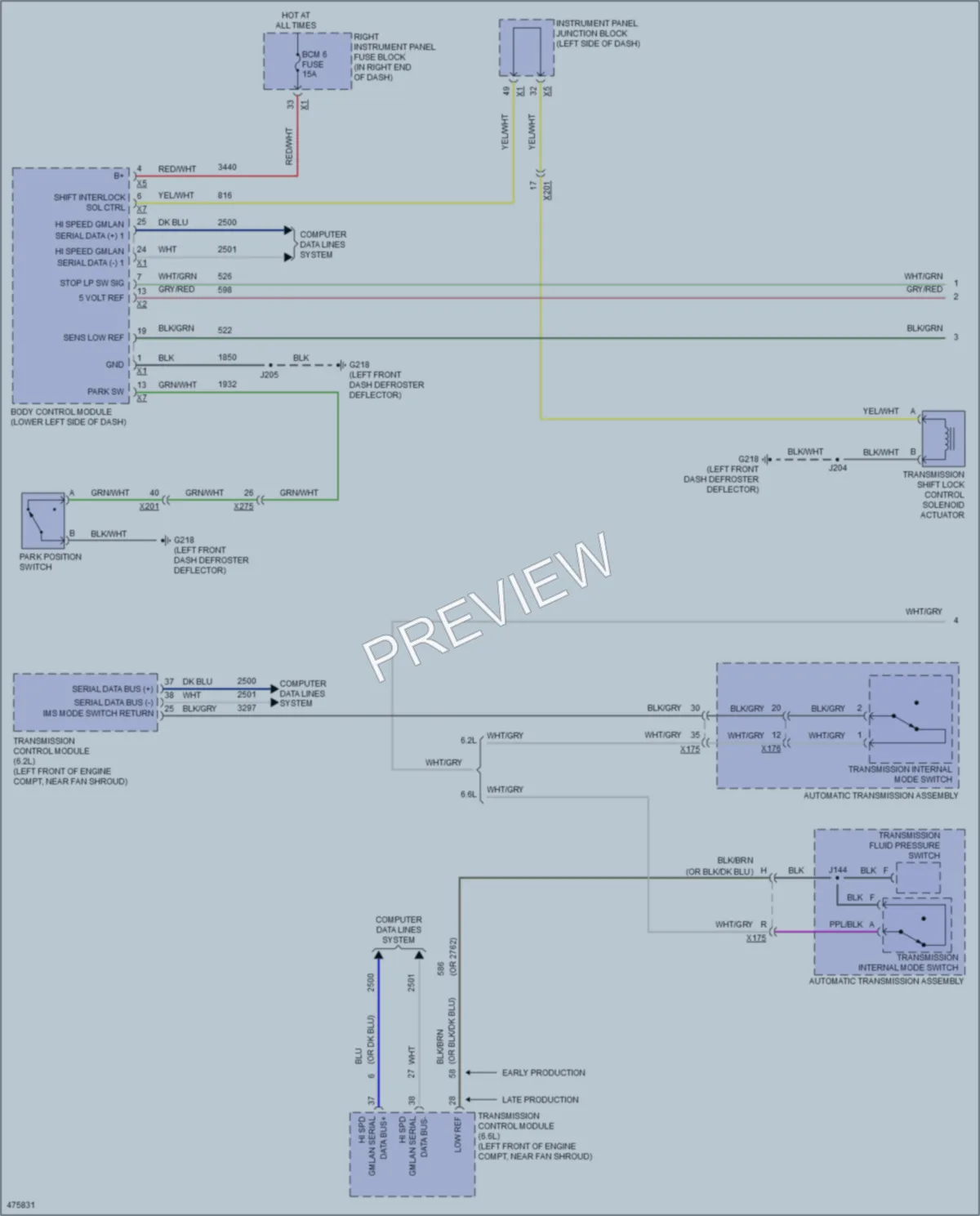 2015 Chevrolet 2500HDSilverado Shift Interlock wiring diagram preview