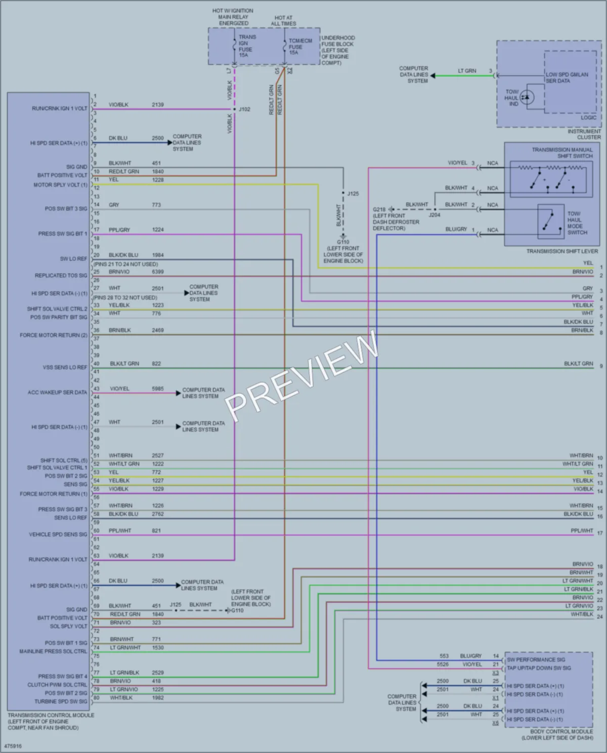 2015 Chevrolet 3500HDSilverado Transmission wiring diagram preview