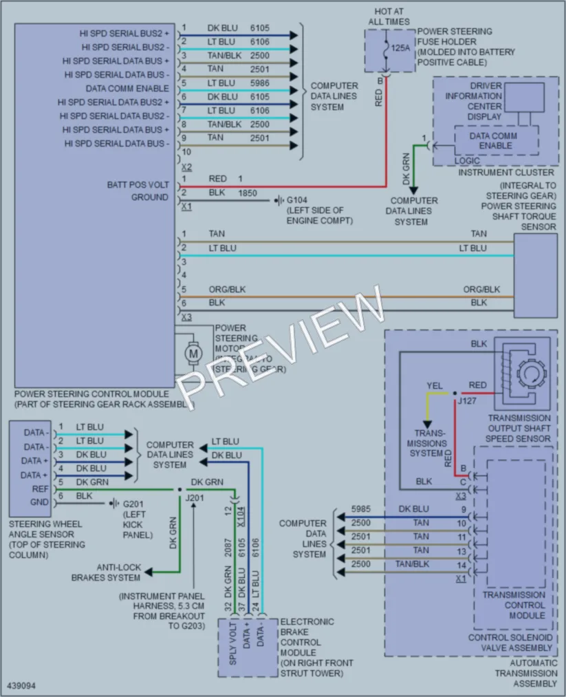 2015 Chevrolet Camaro Electronic Power Steering wiring diagram preview