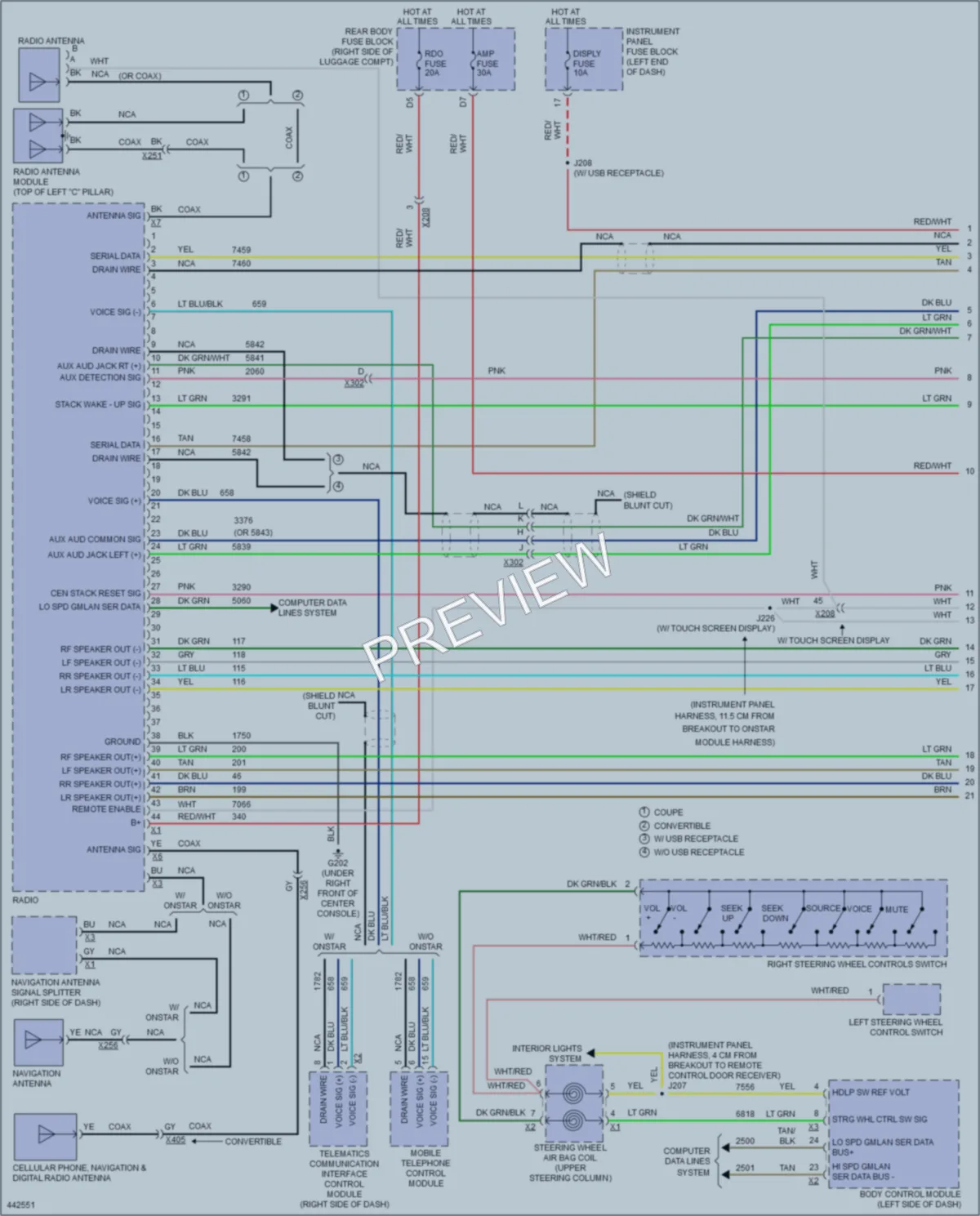 2015 Chevrolet Camaro Radio wiring diagram preview