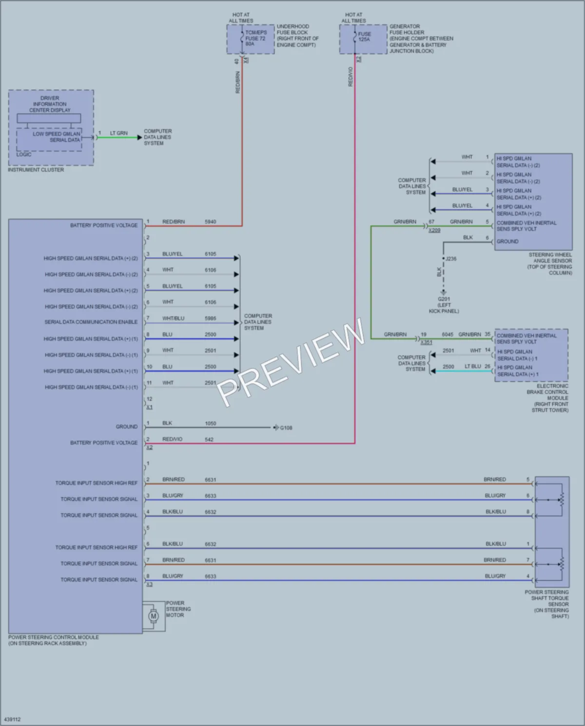 2015 Chevrolet CapricePPV Electronic Power Steering wiring diagram preview