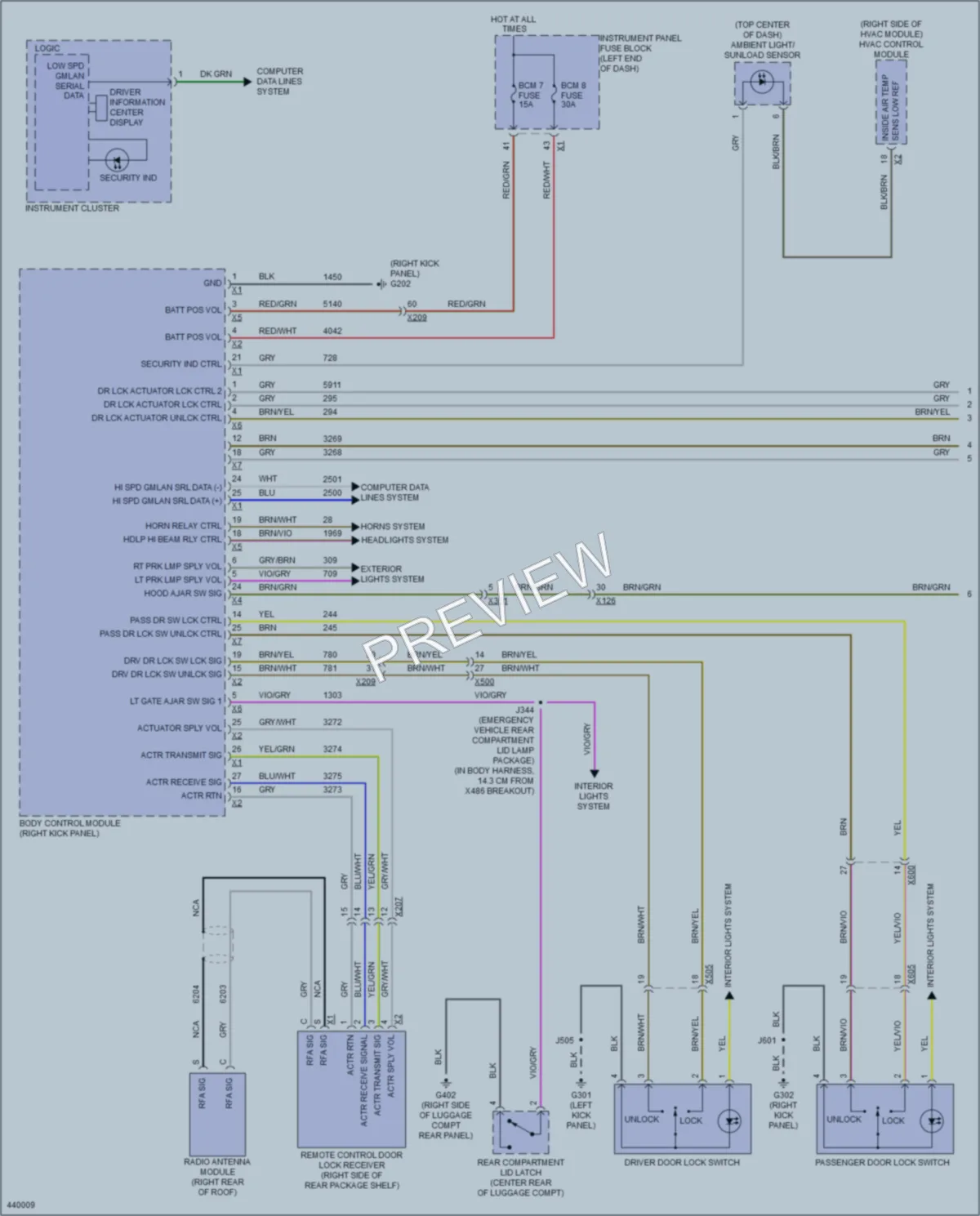 2015 Chevrolet CapricePPV Power Door Locks wiring diagram preview