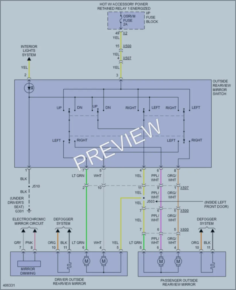 2015 Chevrolet CaptivaSport Power Mirrors wiring diagram preview