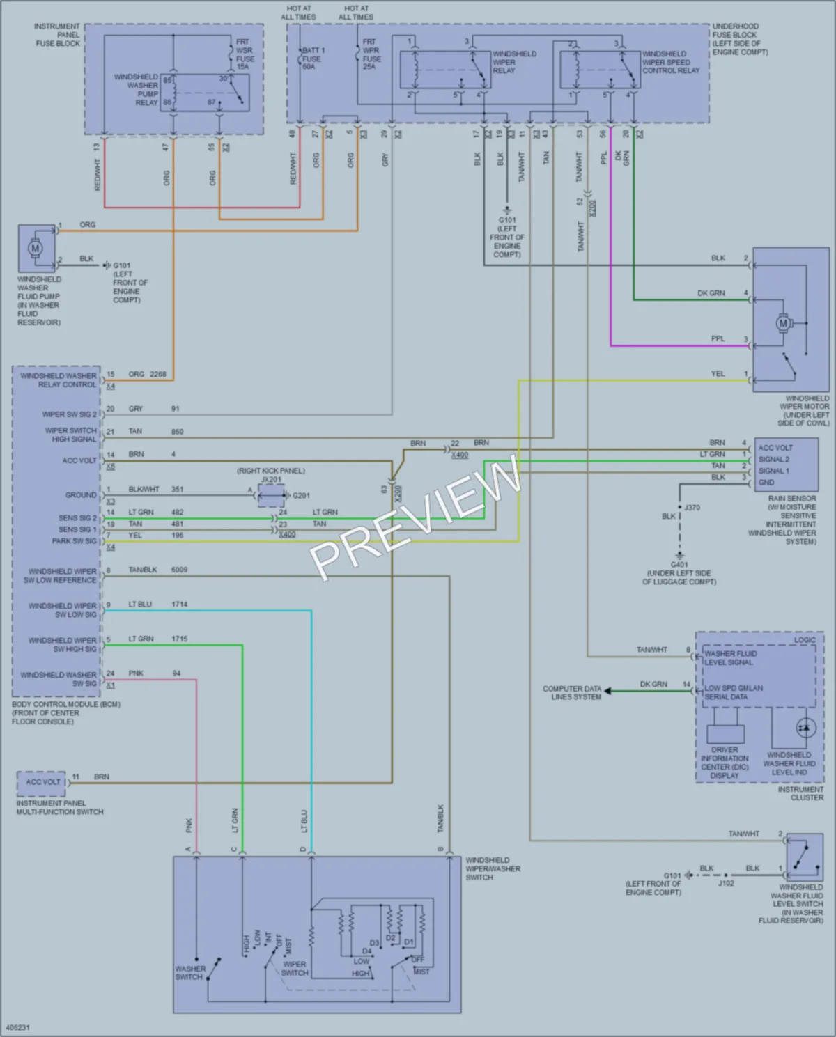 2015 Chevrolet CaptivaSport Wiper Washer wiring diagram preview
