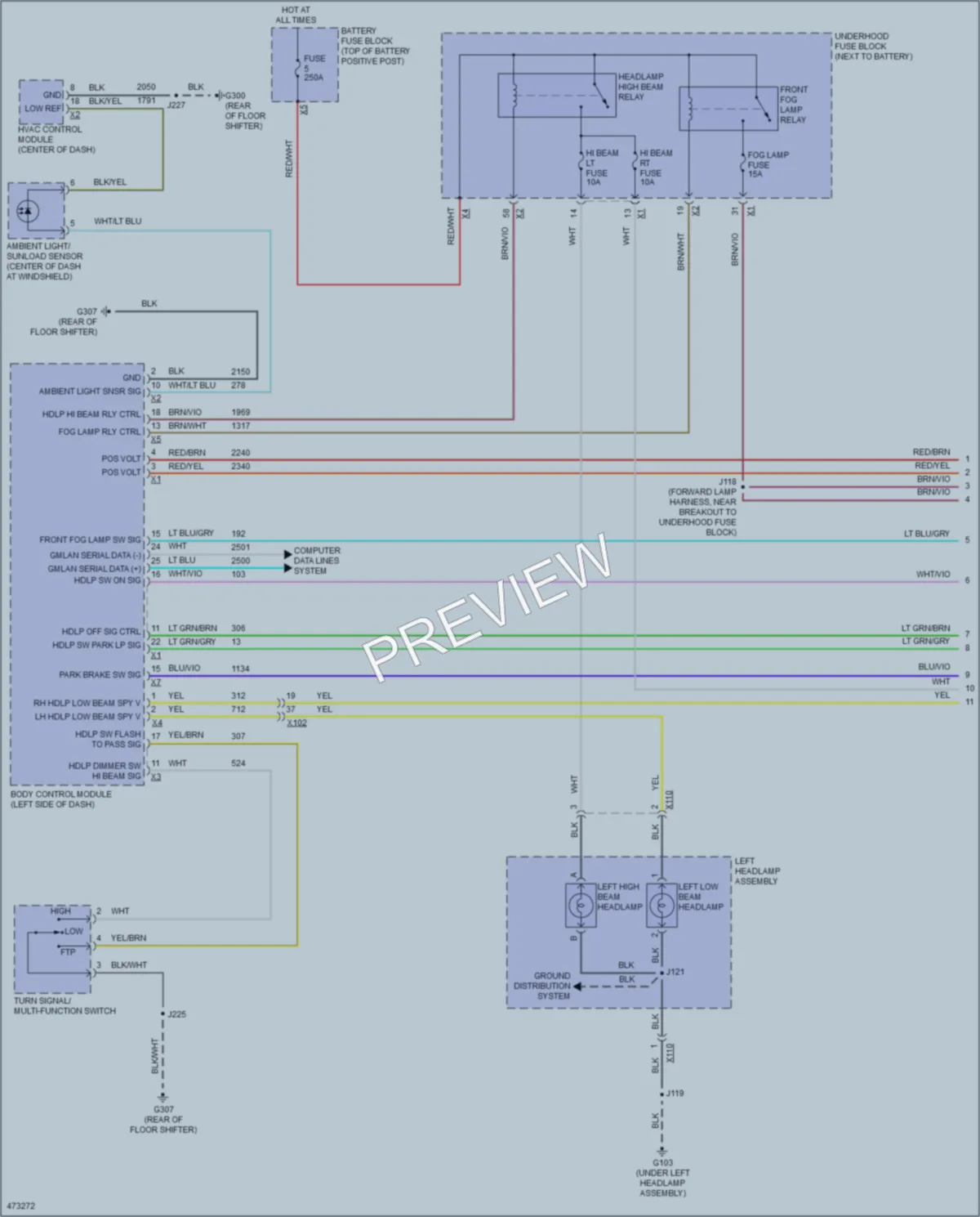 2015 Chevrolet Colorado Headlights wiring diagram preview