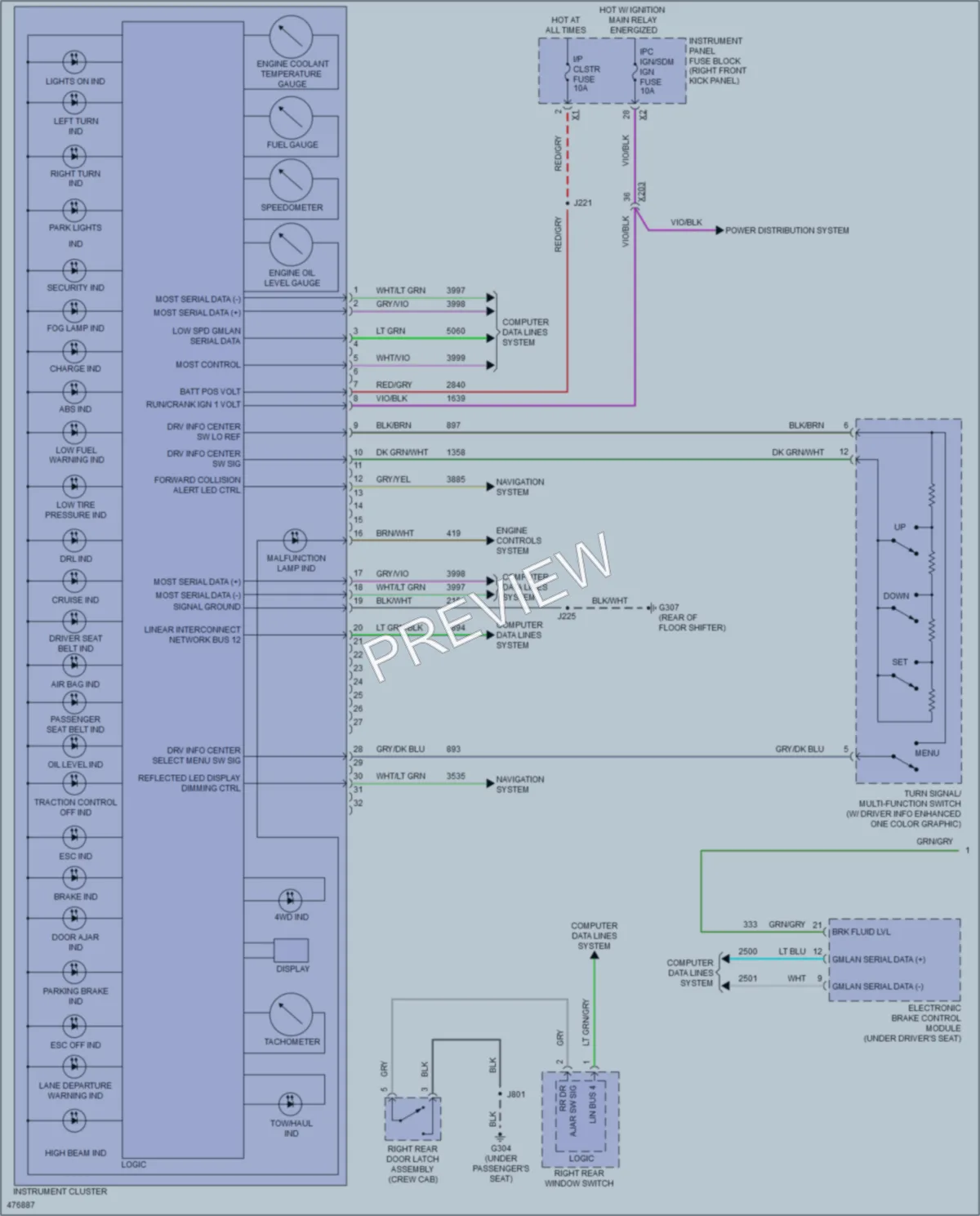 2015 Chevrolet Colorado Instrument Cluster wiring diagram preview