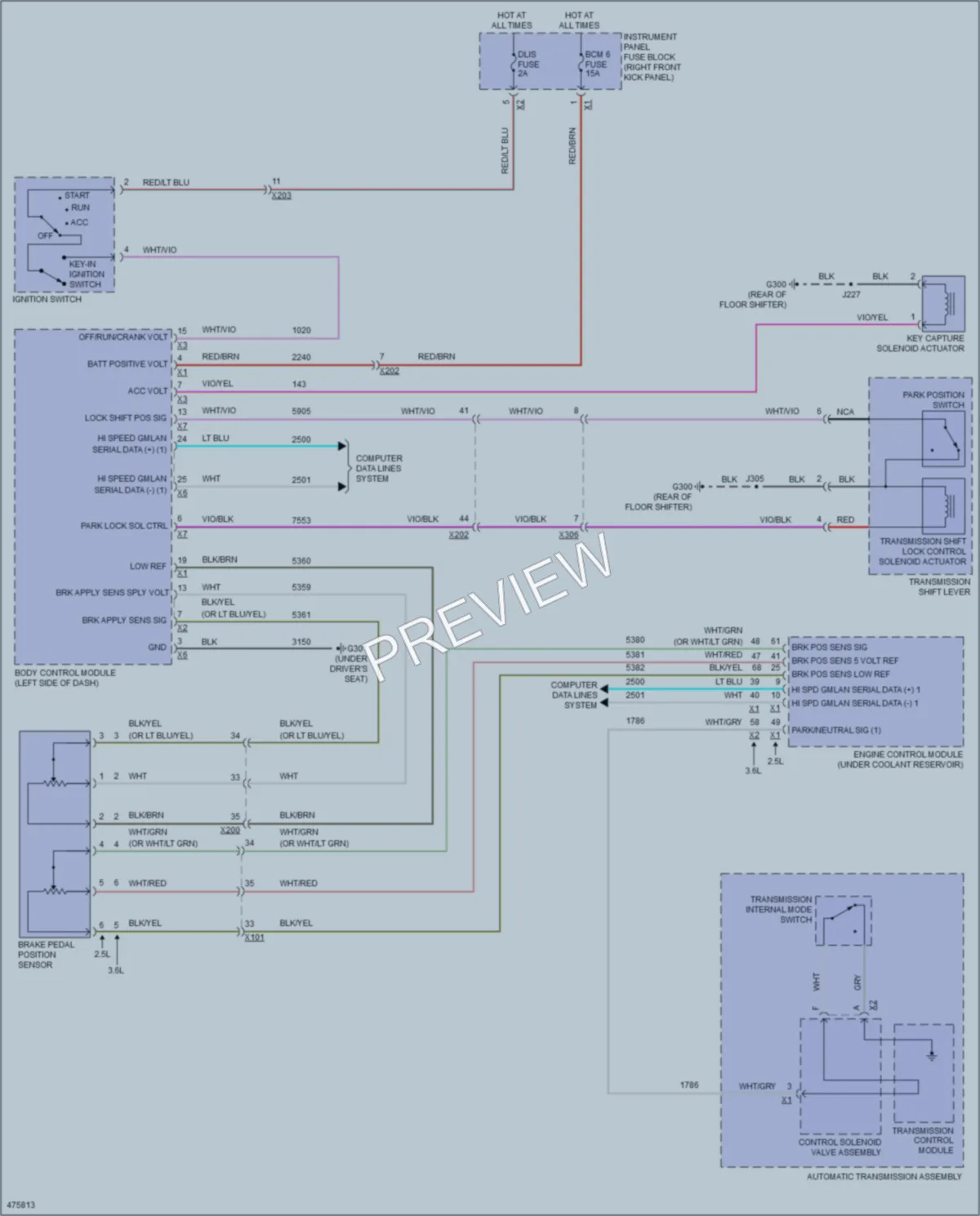 2015 Chevrolet Colorado Shift Interlock wiring diagram preview