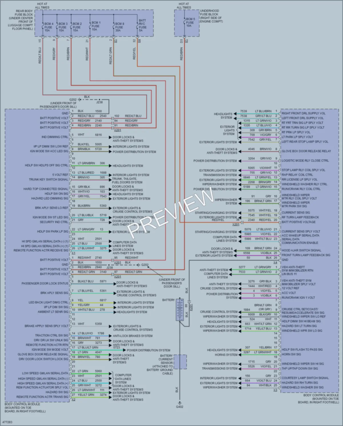 2015 Chevrolet CorvetteStingray Body Control Modules wiring diagram preview