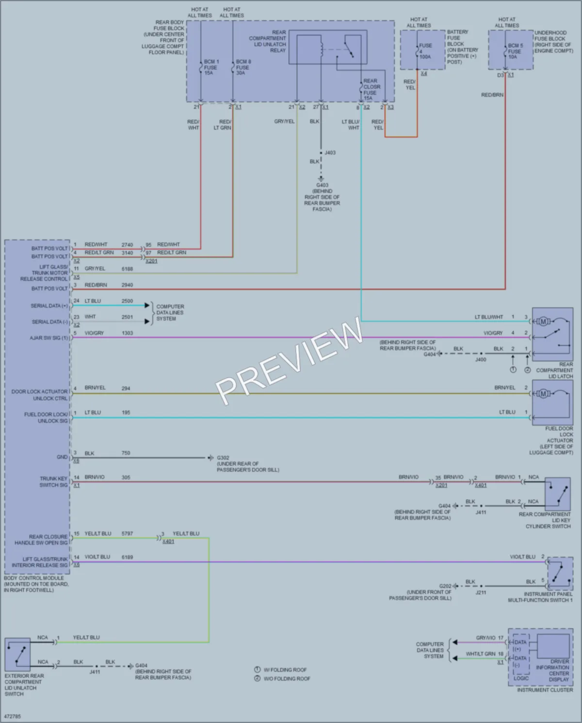 2015 Chevrolet CorvetteStingray Trunk Tailgate Fuel Door wiring diagram preview