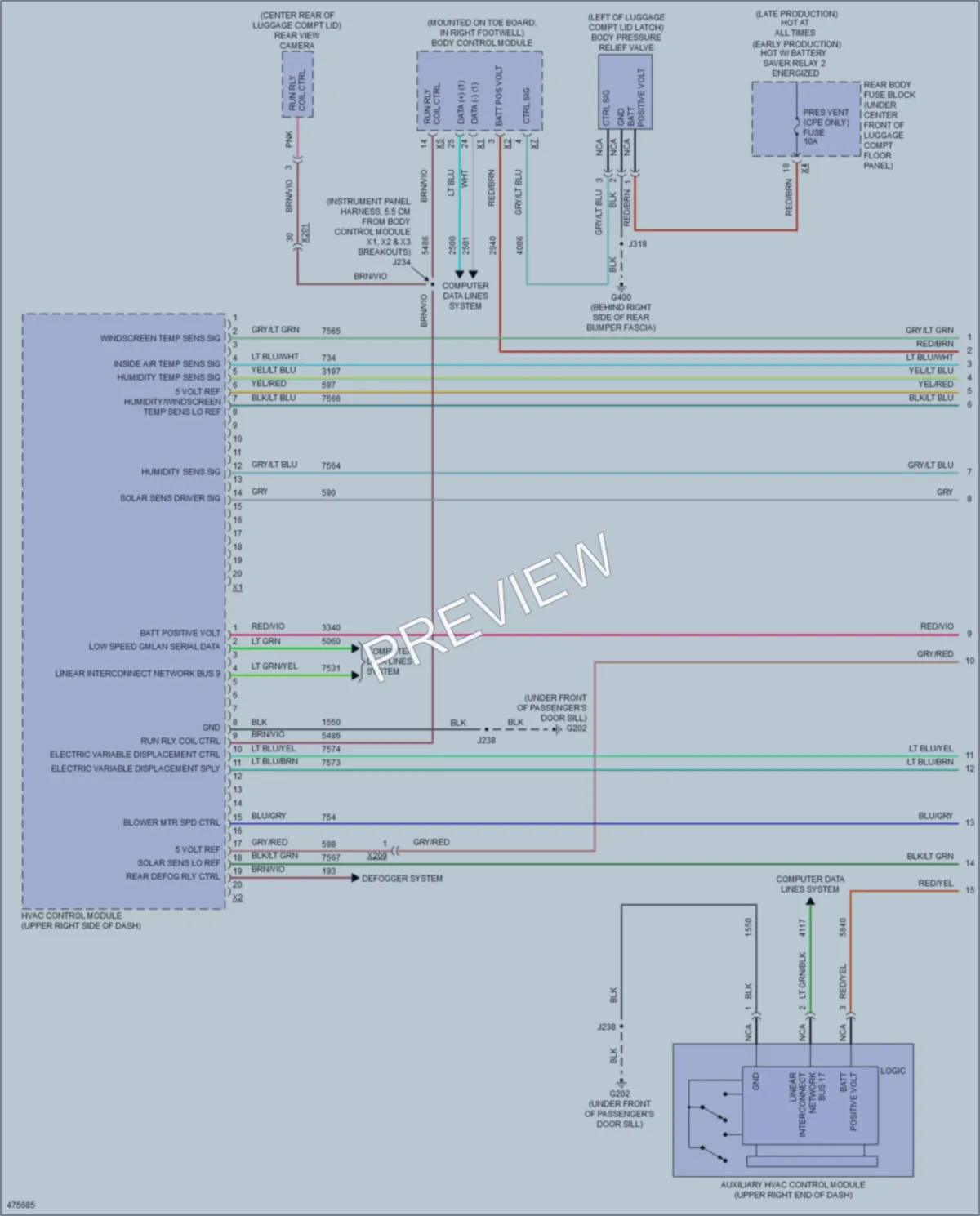 2015 Chevrolet CorvetteZ06 Air Conditioning wiring diagram preview