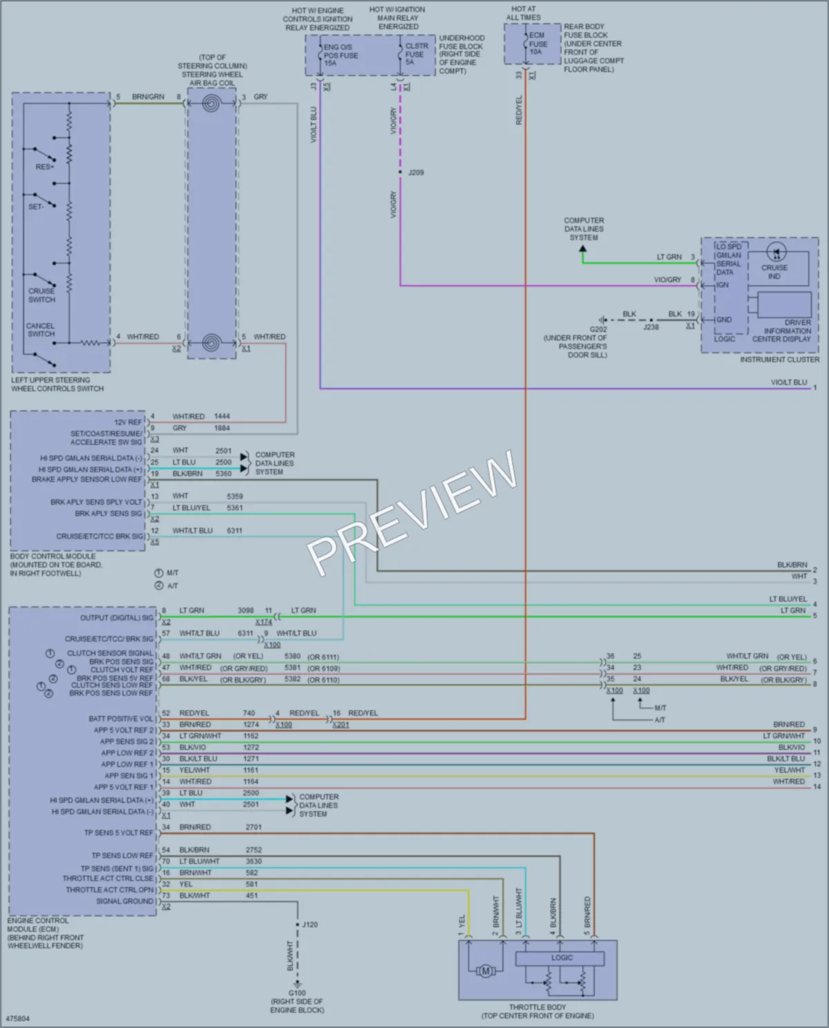 2015 Chevrolet CorvetteZ06 Cruise Control wiring diagram preview