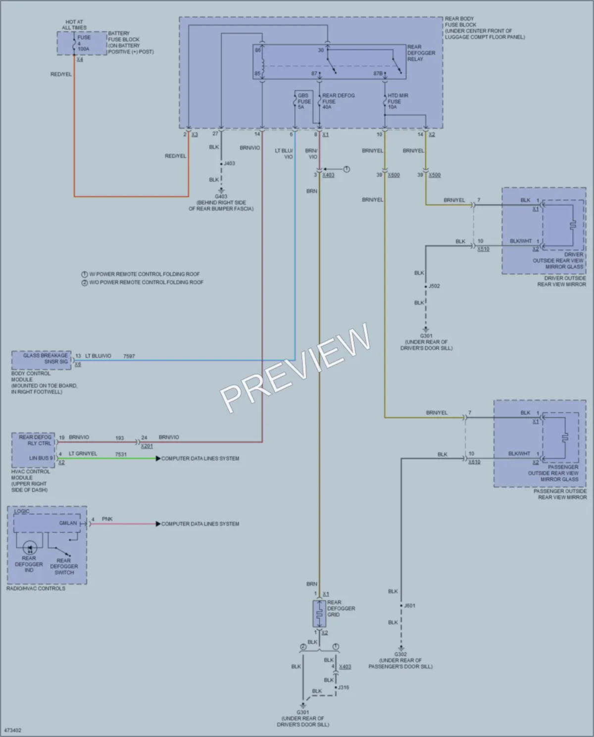 2015 Chevrolet CorvetteZ06 Defoggers wiring diagram preview
