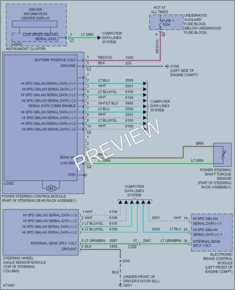2015 Chevrolet CorvetteZ06 Electronic Power Steering wiring diagram preview