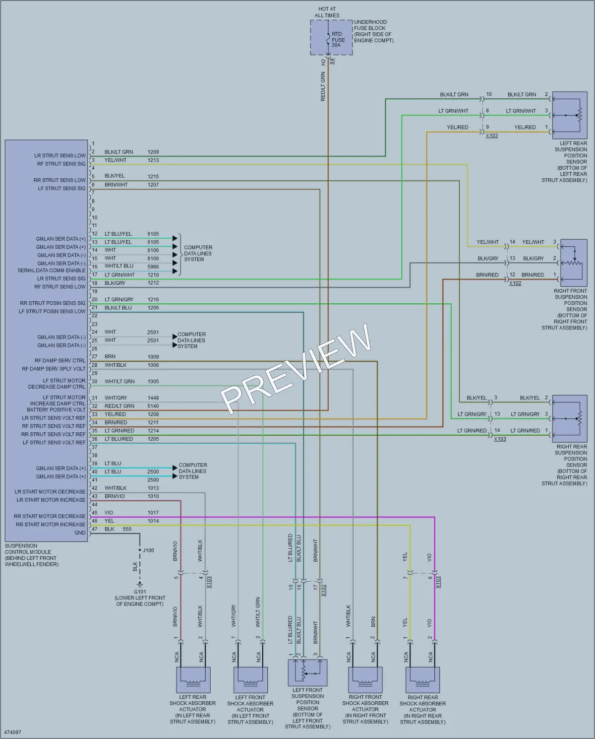 2015 Chevrolet CorvetteZ06 Electronic Suspension wiring diagram preview
