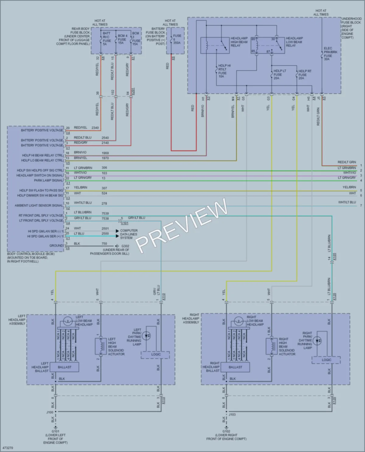 2015 Chevrolet CorvetteZ06 Headlights wiring diagram preview