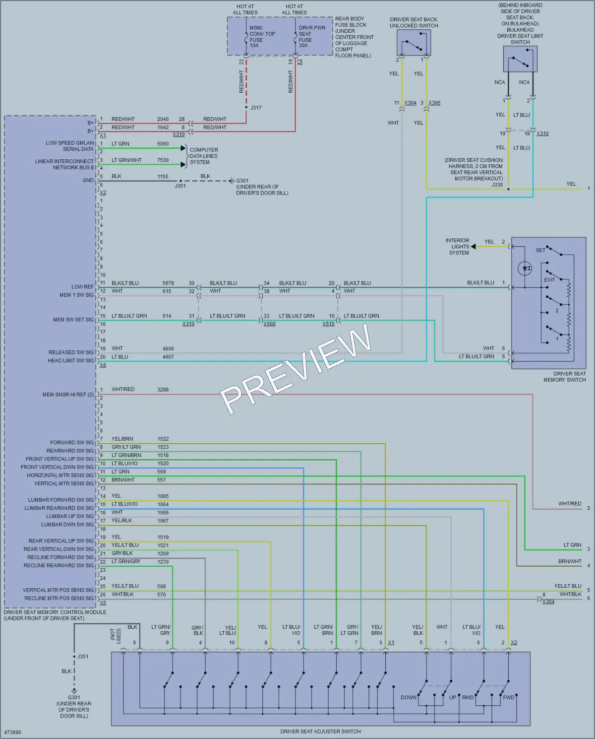 2015 Chevrolet CorvetteZ06 Memory Systems wiring diagram preview