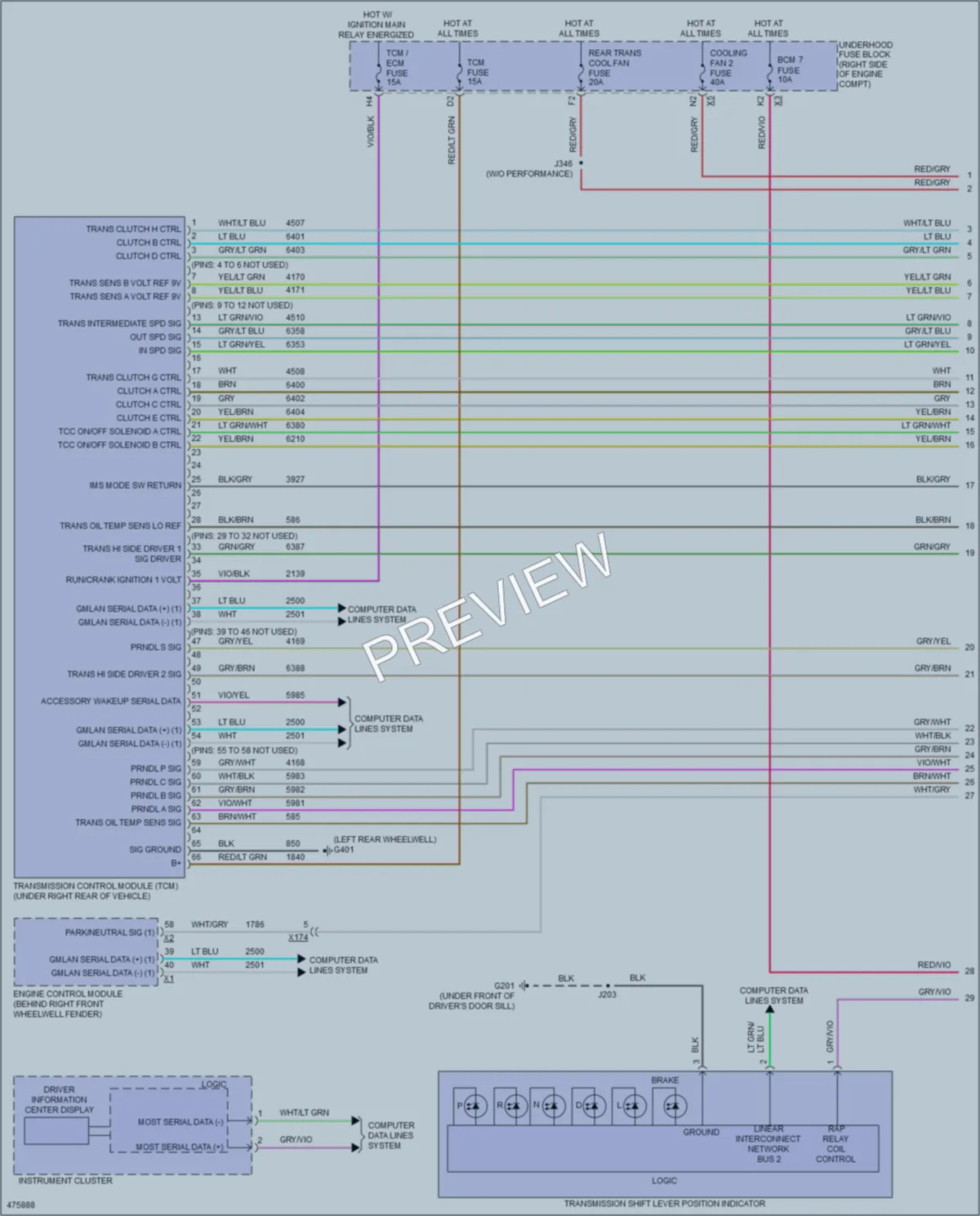 2015 Chevrolet CorvetteZ06 Transmission wiring diagram preview