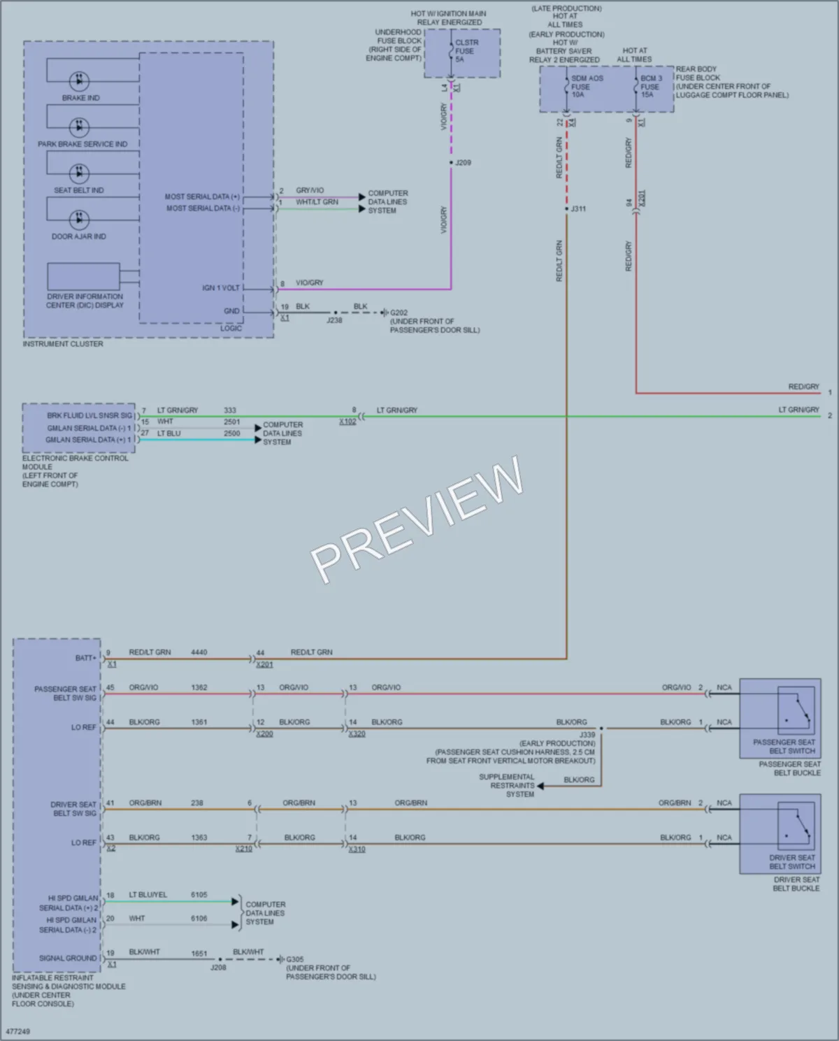 2015 Chevrolet CorvetteZ06 Warning Systems wiring diagram preview
