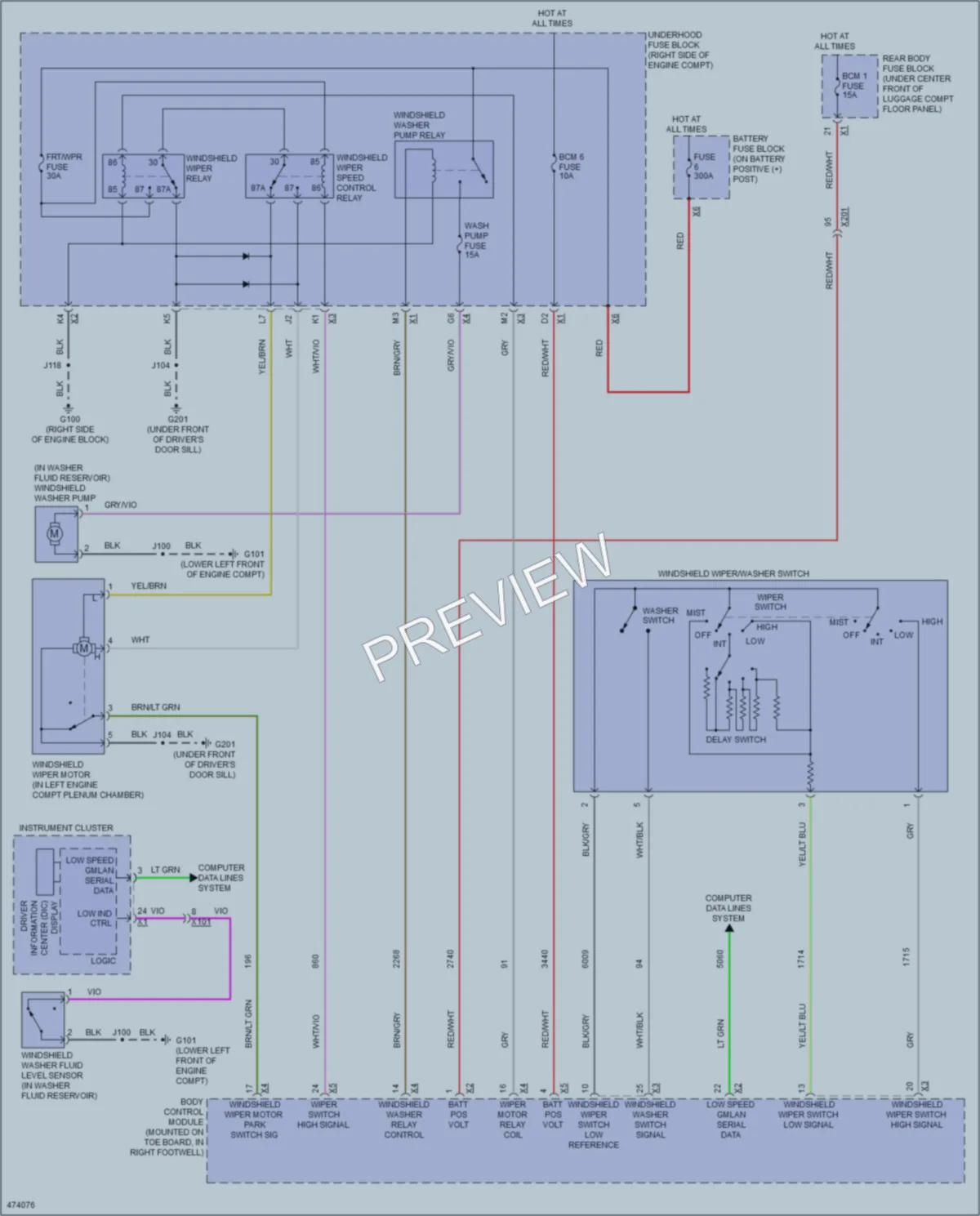 2015 Chevrolet CorvetteZ06 Wiper Washer wiring diagram preview