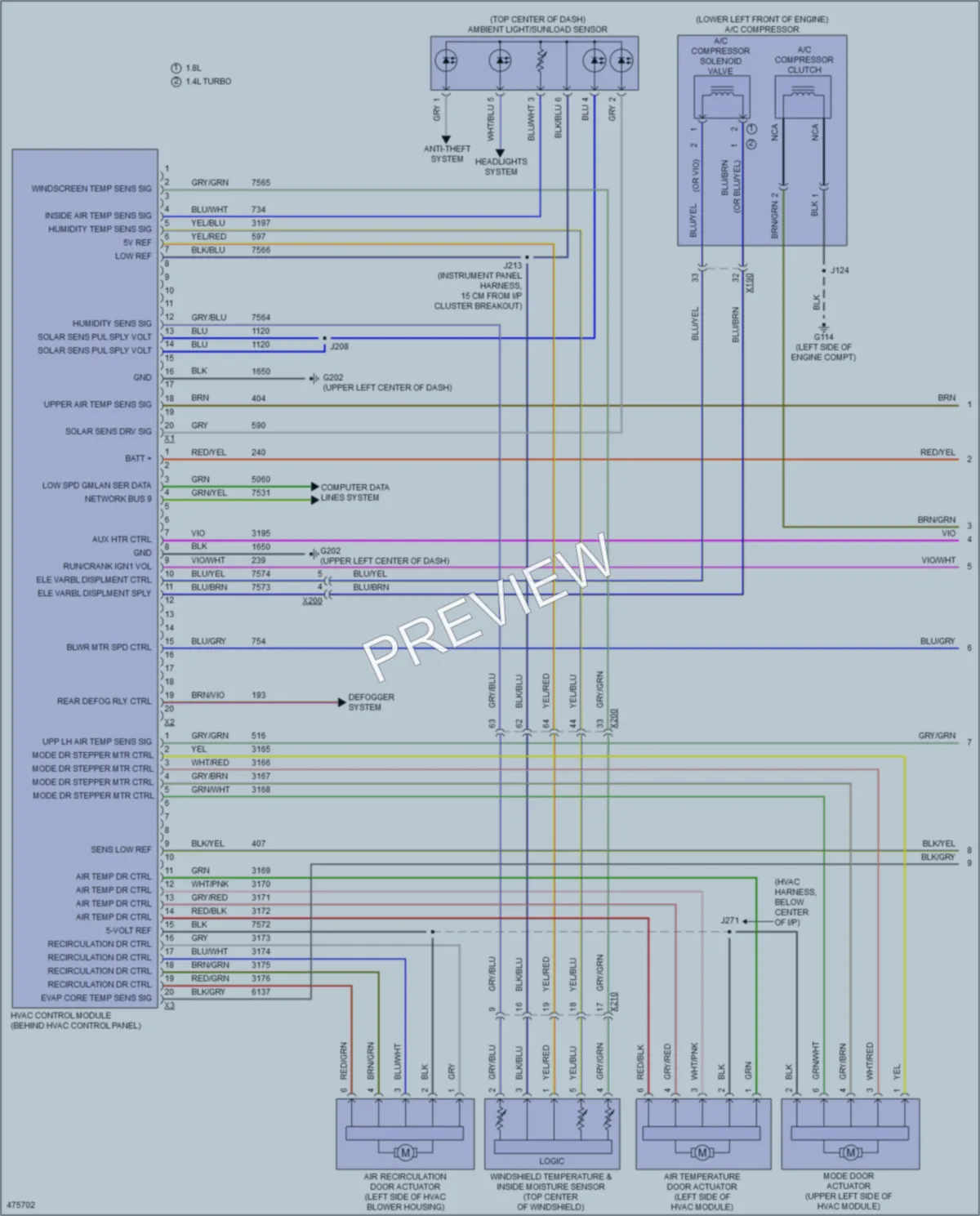 2015 Chevrolet Cruze Air Conditioning wiring diagram preview